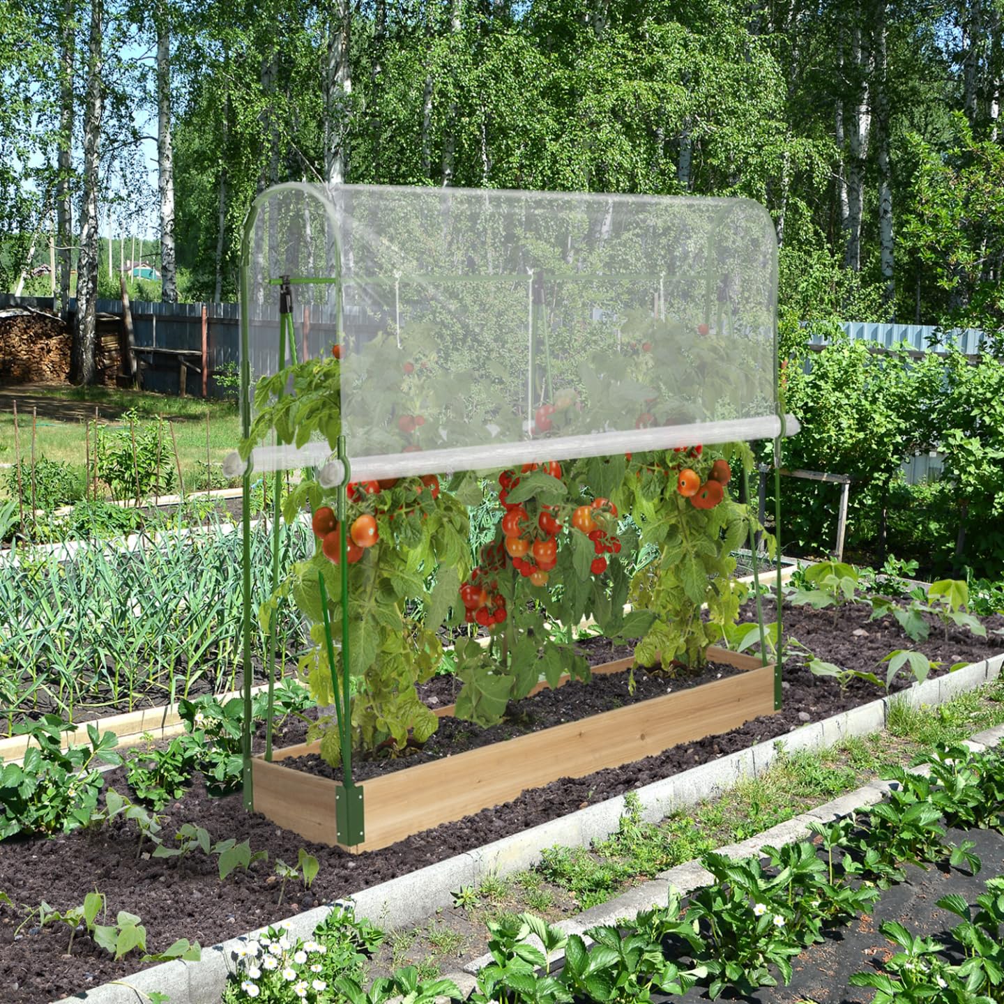 IDMarket - Duo serres à tomates modulables spéciales Croissance kit Complet bâche + Support