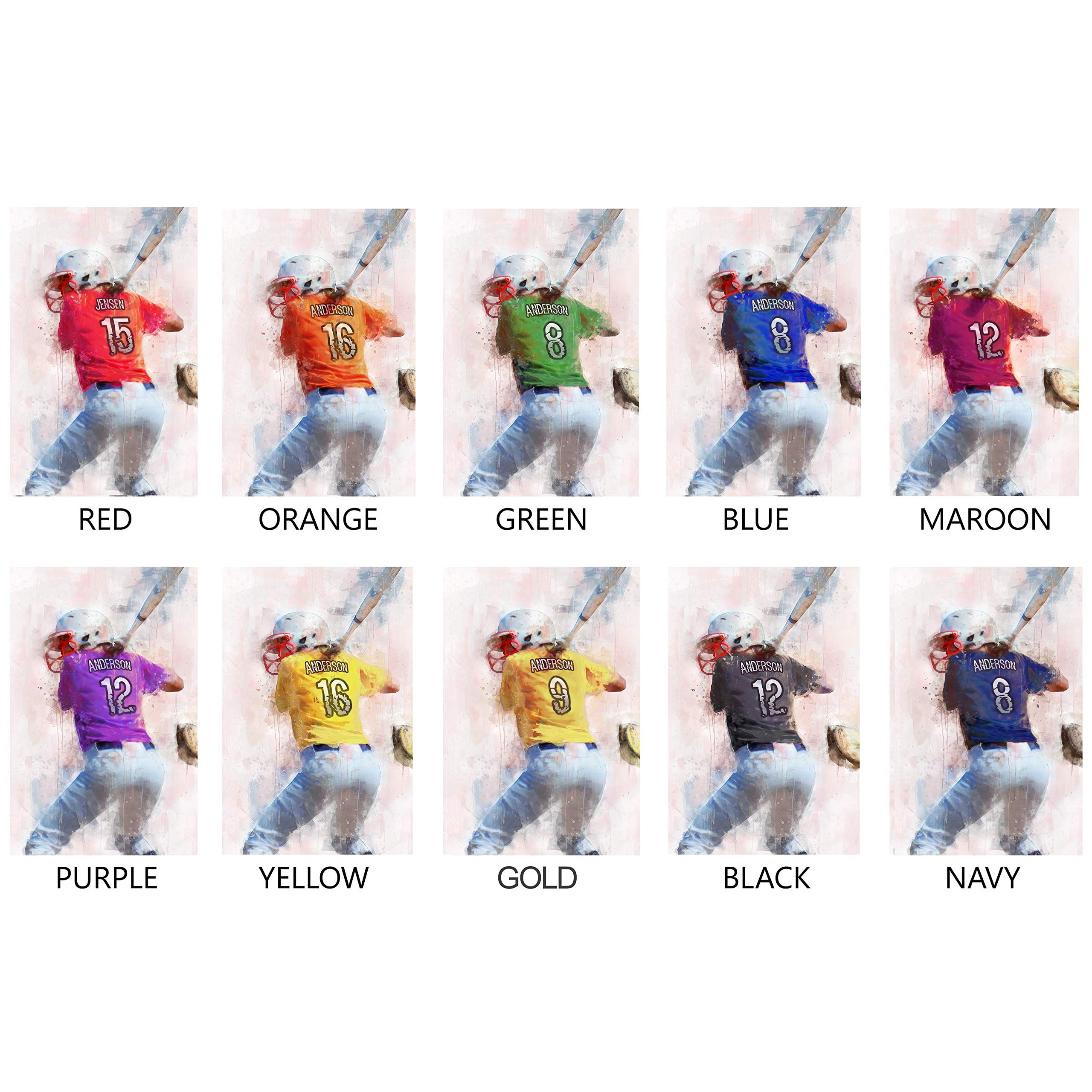 Personalized Softball Batter Sports Action Print - Gift for The Softball Player (11