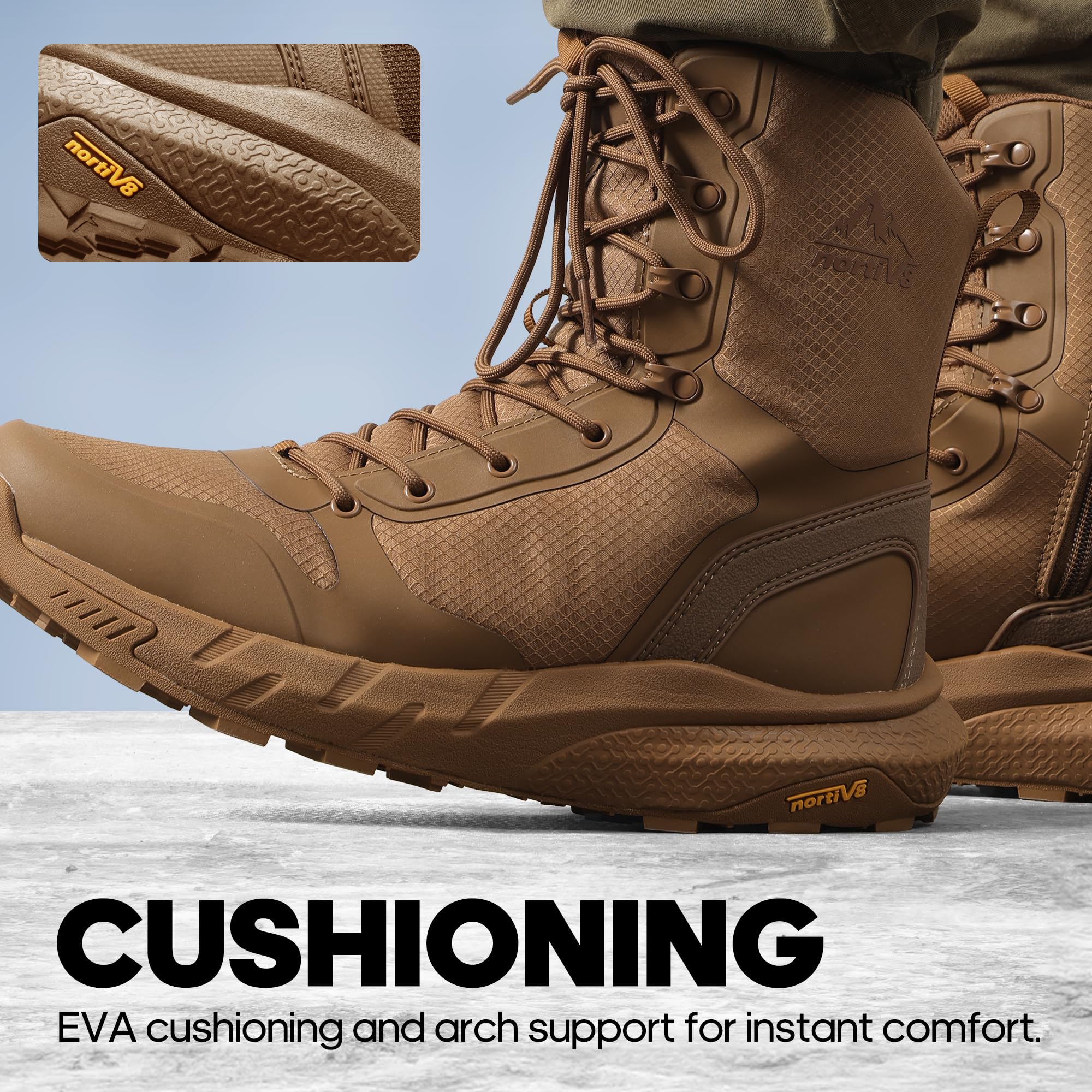 NORTIV 8 Hommes Rangers Militaire Bottes de Tactique,Bottes légères et Confortables pour le travail Toute la Journée, bottes de randonnée Metrostrike (20-23 cm)