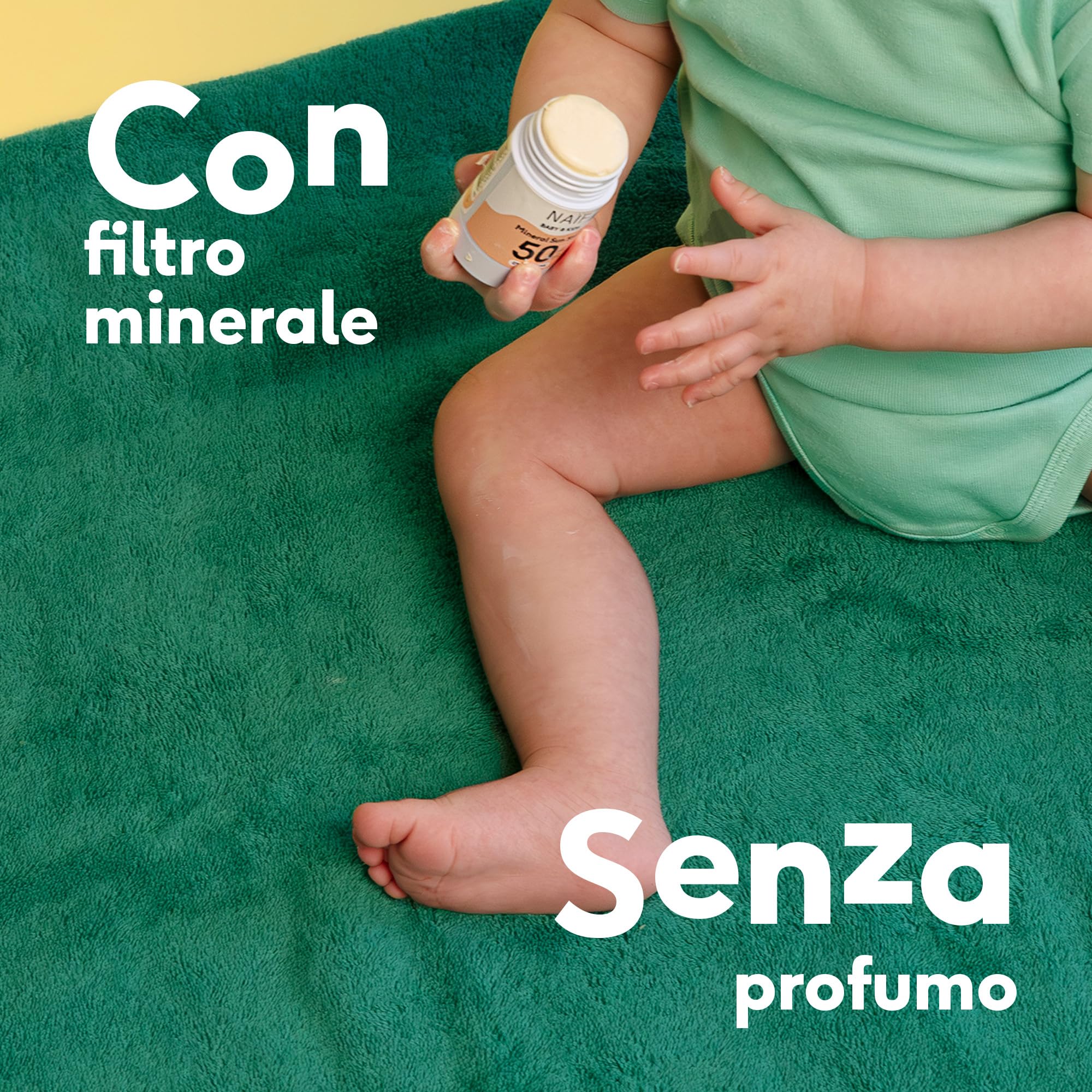 Naïf Stick Solare Minerale SPF 50 36g Protezione UVA UVB Neonati Bambini
