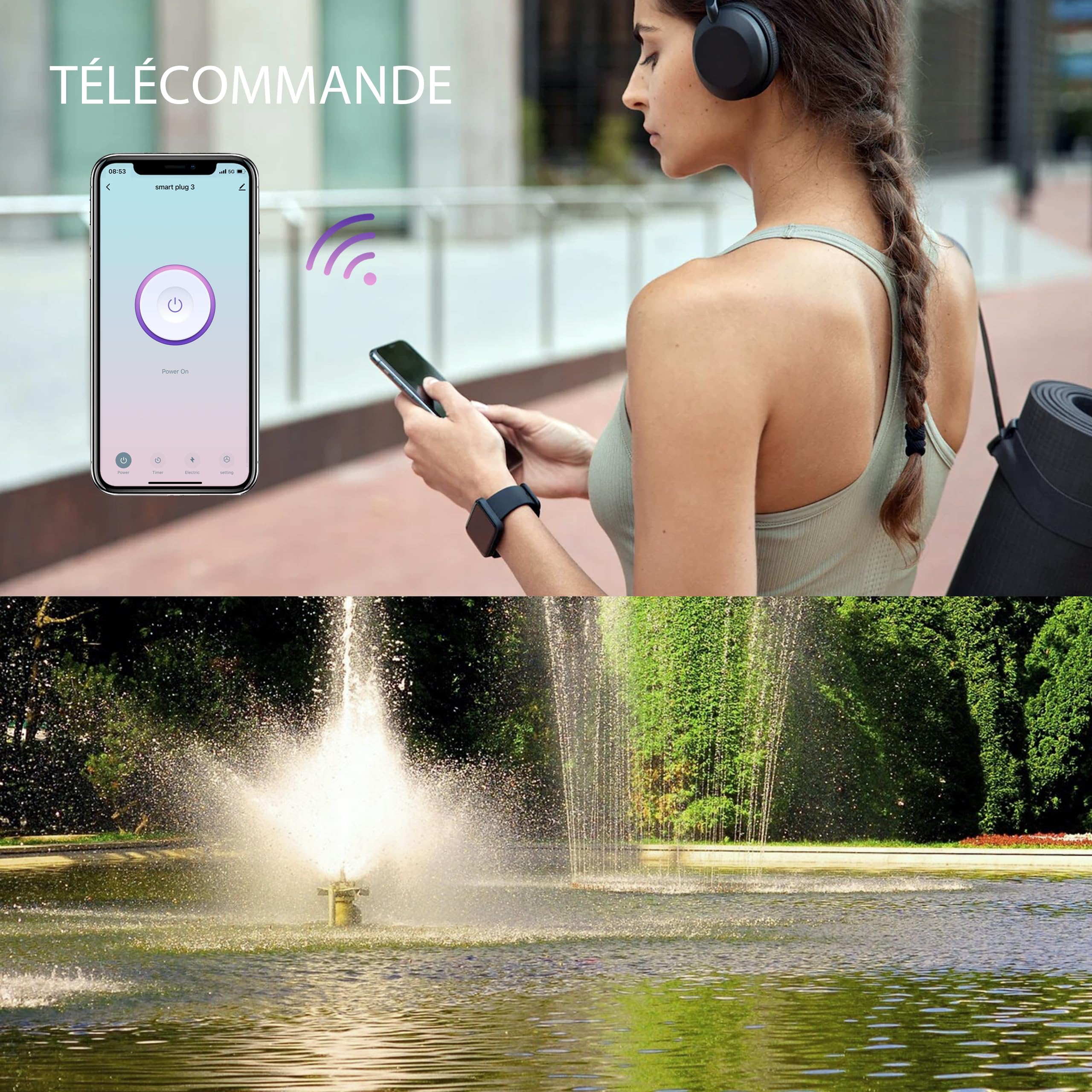 UCOMEN Outdoor Prise WLAN avec mesure de courant Prise Smart Home Alexa Lot de 4er Fonctionne avec Alexa/Google Home, Accessori Alexa, WiFi 2.4GHz uniquement, 3680W