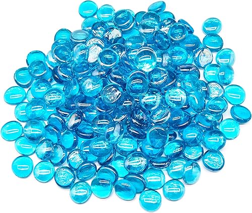 Miniatura 1 de TWINKLING Cuentas de vidrio redondas planas de alto brillo, mármoles de vidrio, guijarros de vidrio, gotas de vidrio para rellenos de jarrones de