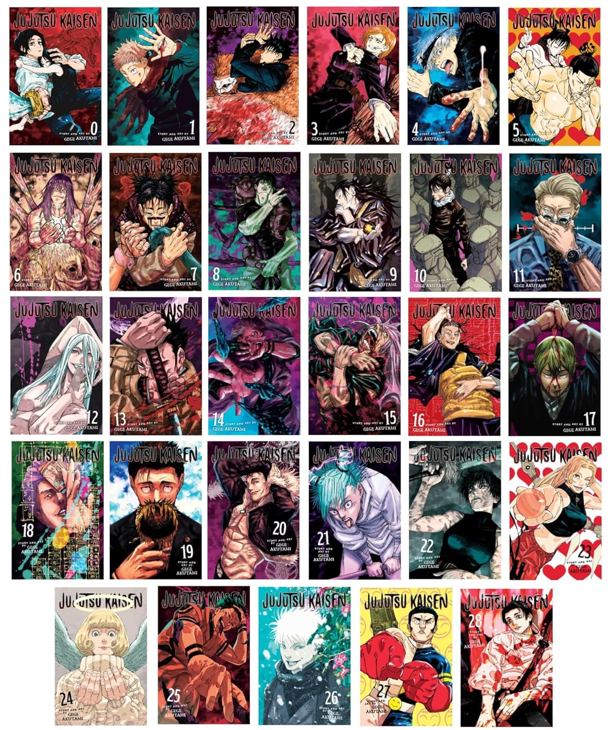 Jujutsu Kaisen Manga Series 29-Book Ultimate Collection Set (Vol.0 to Vol.28) - Dark Fantasy Shonen Epic of Curses, Sorcerers & High-Stakes Battles      Paperback – February 11, 2025