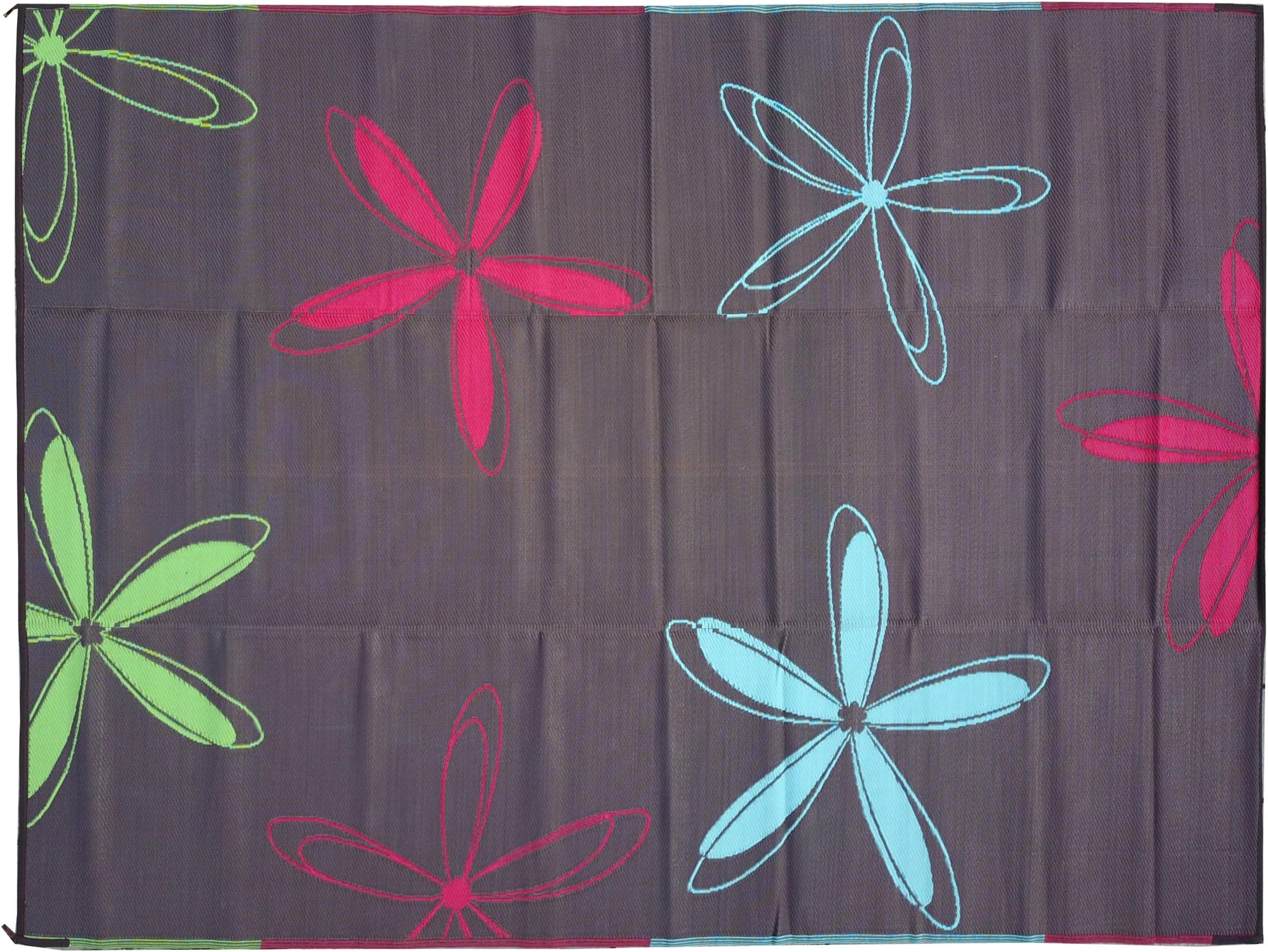 Rizzy Home Rv Mat Patio Rug Colorful Floral Design 9x16