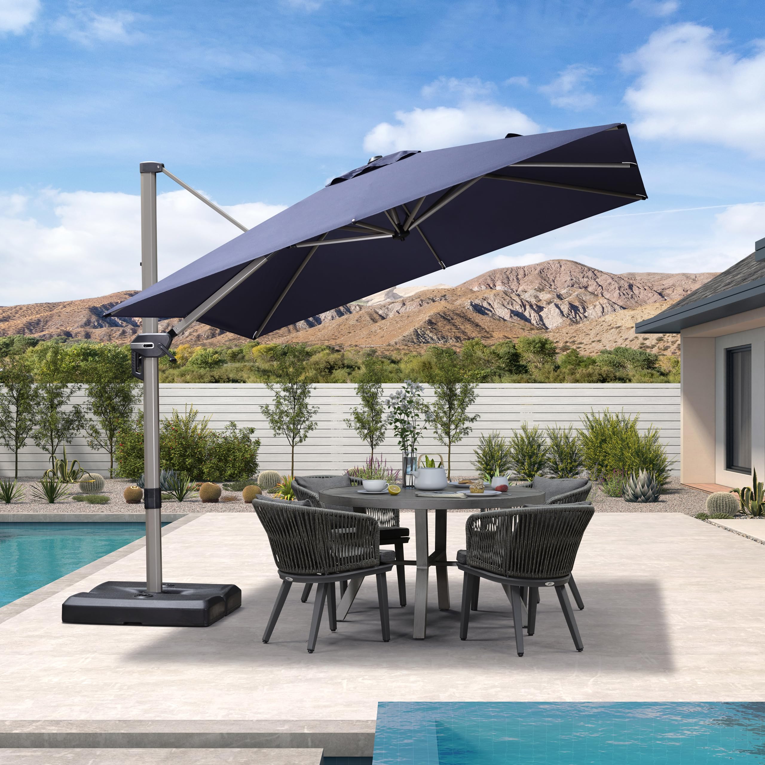 Amazon.com : PURPLE LEAF 9' X 9' Patio Umbrella Outdoor Cantilever