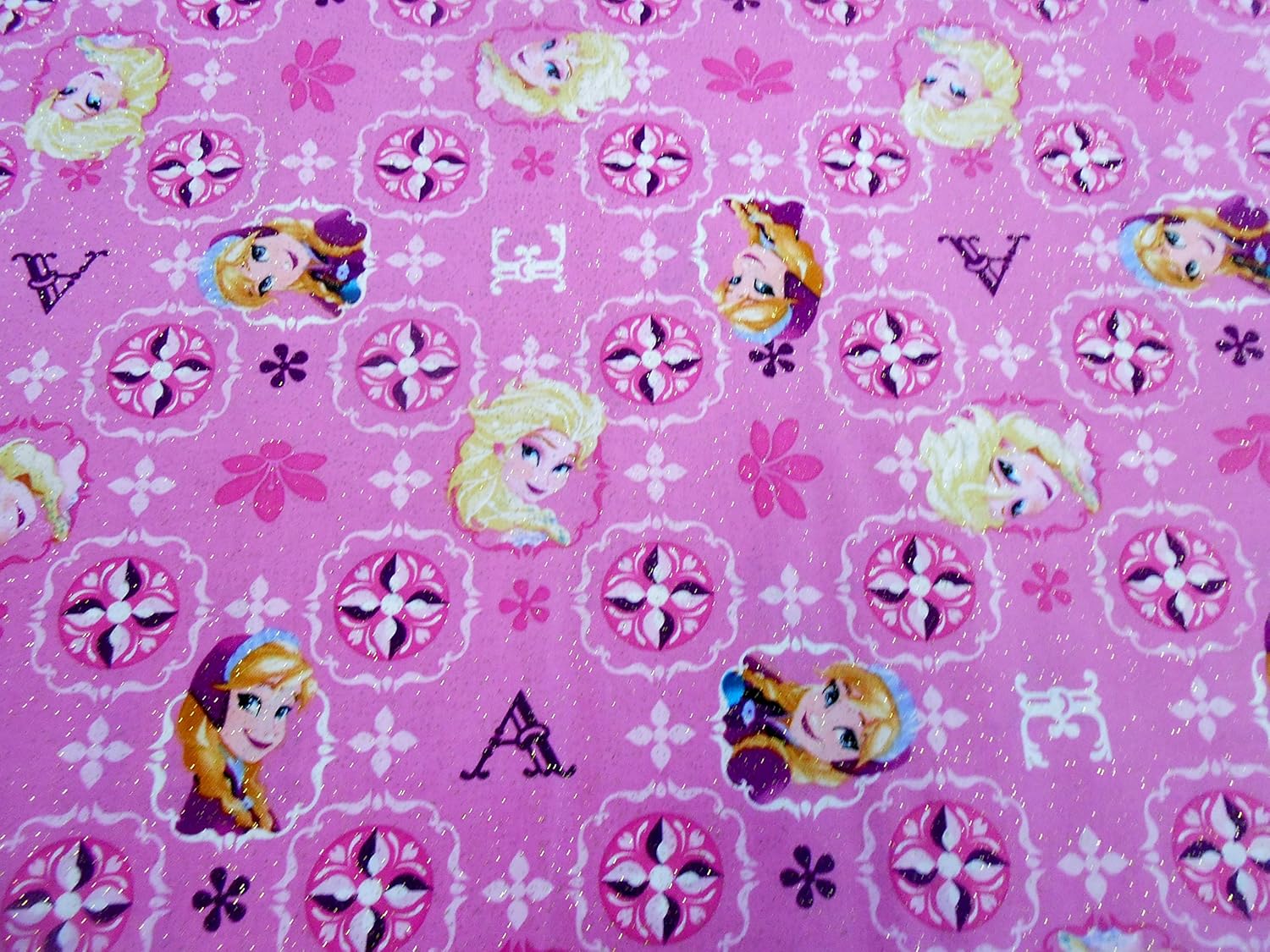 Frozen by Disney"Sisters Forever" Sparkle Fabric by The Yard