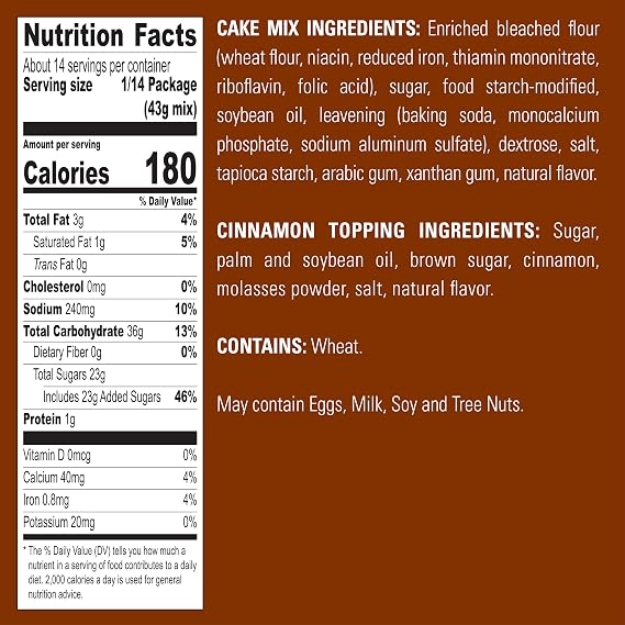 Krusteaz Cinnamon Swirl Crumb Cake and Muffin Mix 21-Ounce Boxes Pack of 4
