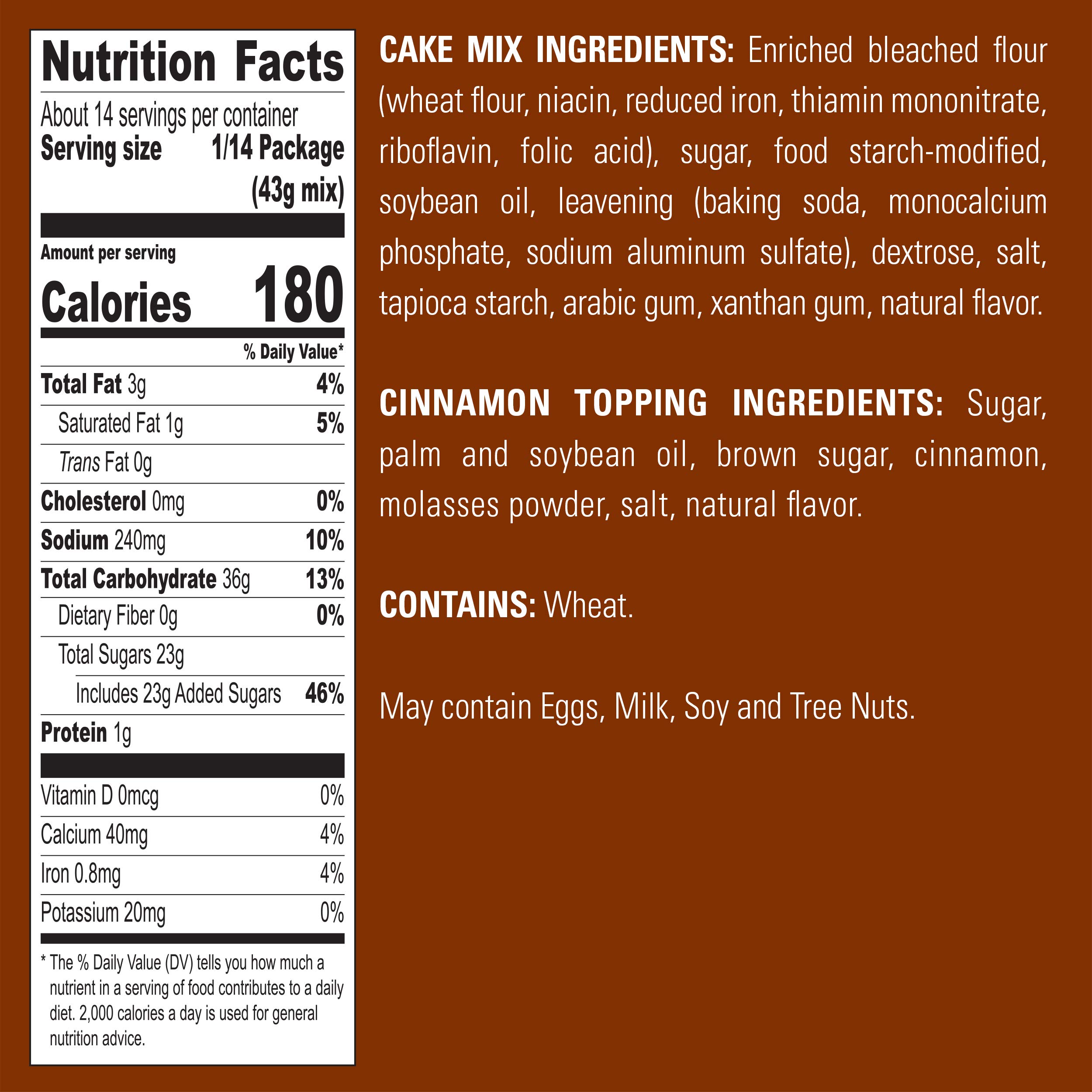 Krusteaz Cinnamon Swirl Crumb Cake and Muffin Mix, 21-Ounce Boxes (Pack of 4)