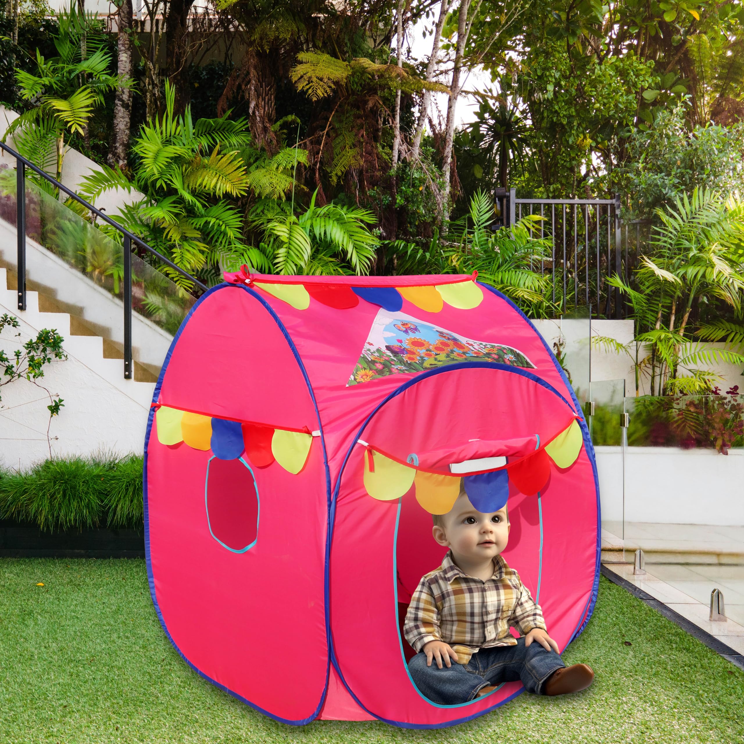 Homecute Pop Up Foldable Hut Type Kids Toys Baby Tent House, Tent House for Girls & Boys, Play Tent House Suitable for 1 Year to 6 Years(Small Size Pink) 2