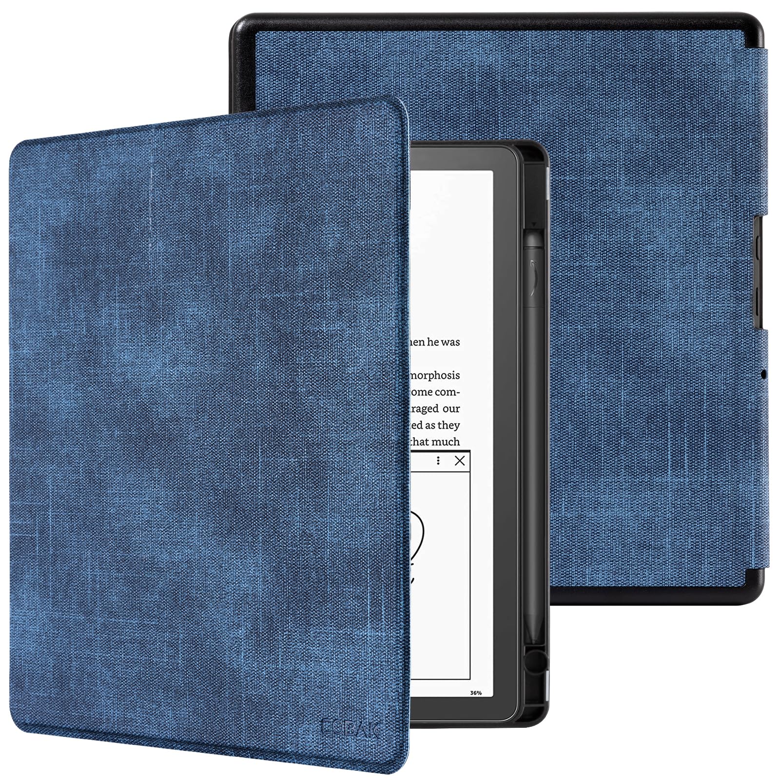 CoBak Case for Kindle Scribe - All New PU Leather Cover with Auto Sleep Wake Feature for Kindle Scribe 10.2" 2022 Released with Pen Holder
