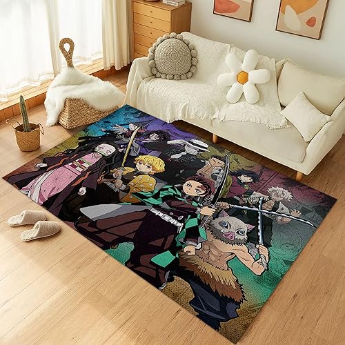 Alfombra de área de anime de dibujos animados, moderna y popular, alfombra de anime, decoración de habitación para niños, adolescentes, dormitorio,