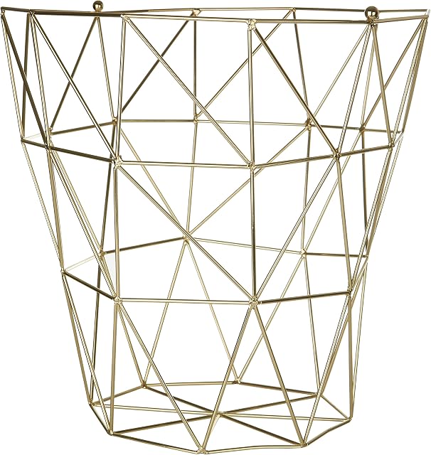 Premier Housewares Vertex Storage Basket - Gold Plated
