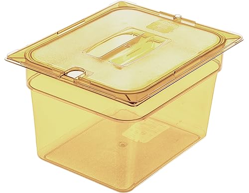 Miniatura 7 de Carlisle FoodService Products 10431U13 StorPlus - Tapa universal para bandeja de alimentos con mango de alto calor, tamaño medio, color ámbar