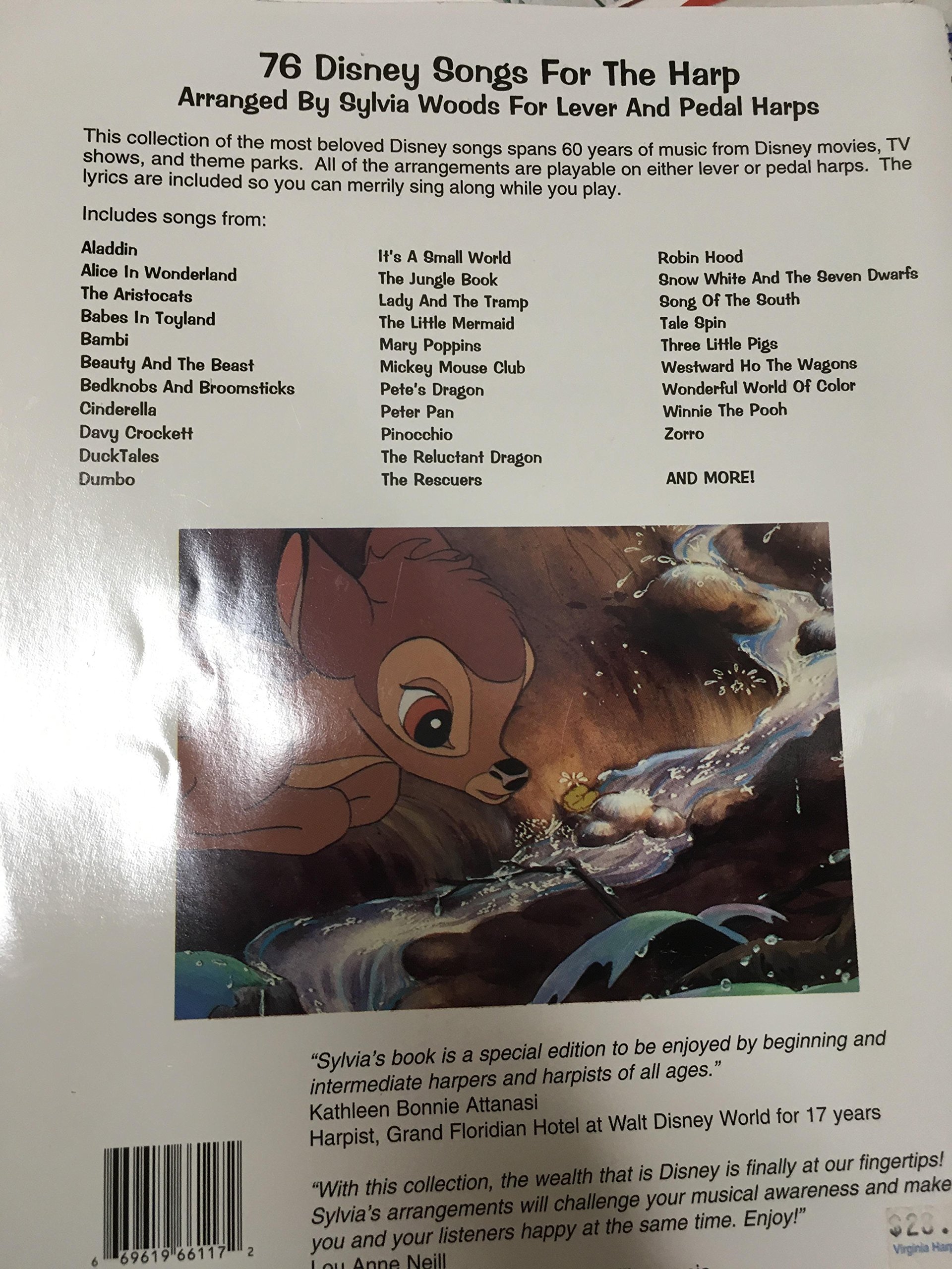 76 Disney Songs for the Harp by Woods, Sylvia (2006) Spiral-bound