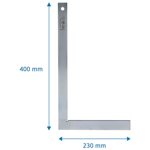 Dönges Profi Schlosserwinkel ohne Anschlag, 400 x 230 mm, rostfrei & verzinkt aus Stahl | Für genaues Arbeiten im Metallbau, Werkstattbereich| 90 Grad Winkel mit Anschlag, Anschlagwinkel Metall