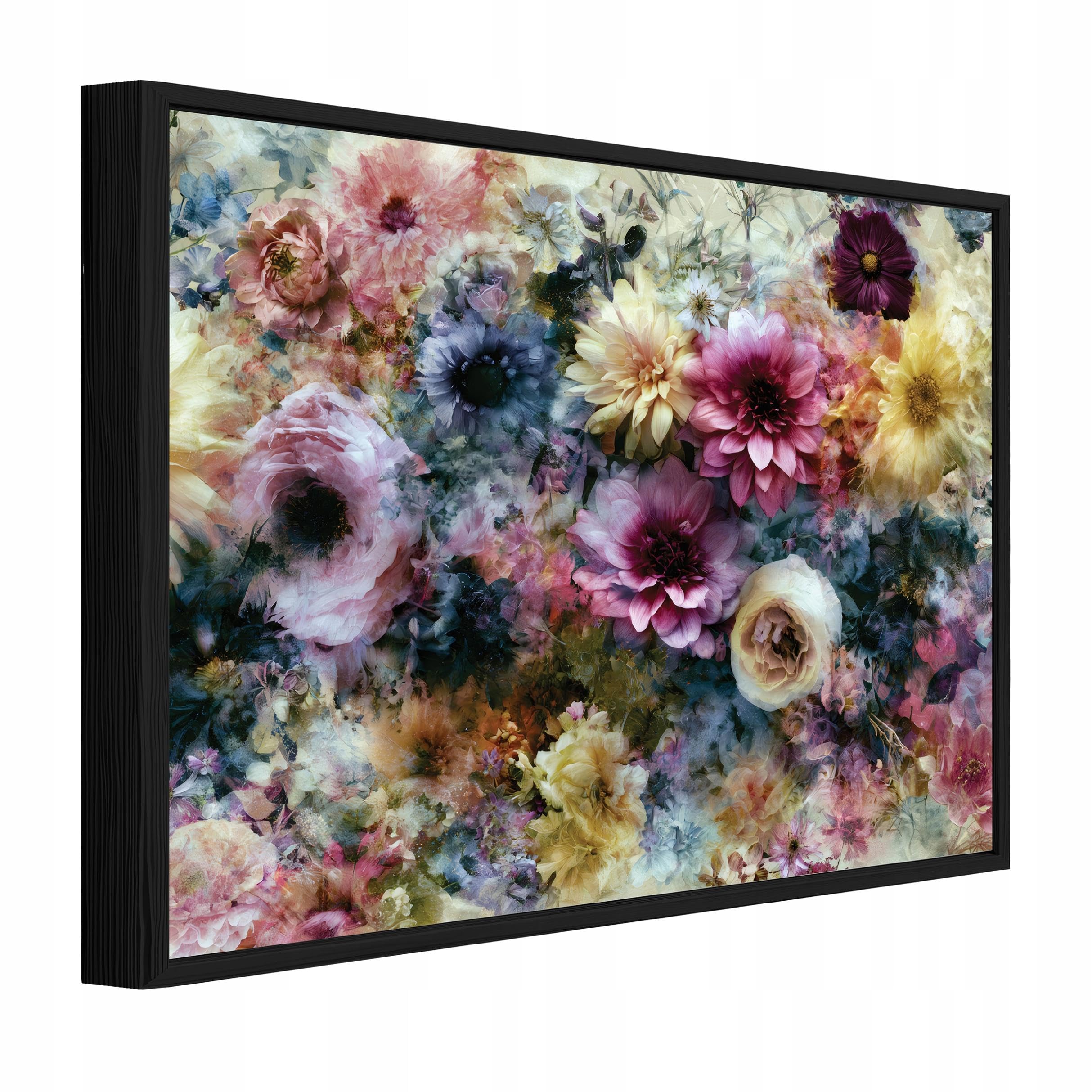 WallArena - Canvas Pictures with Frame Flowers Colourful 90 x 60 cm