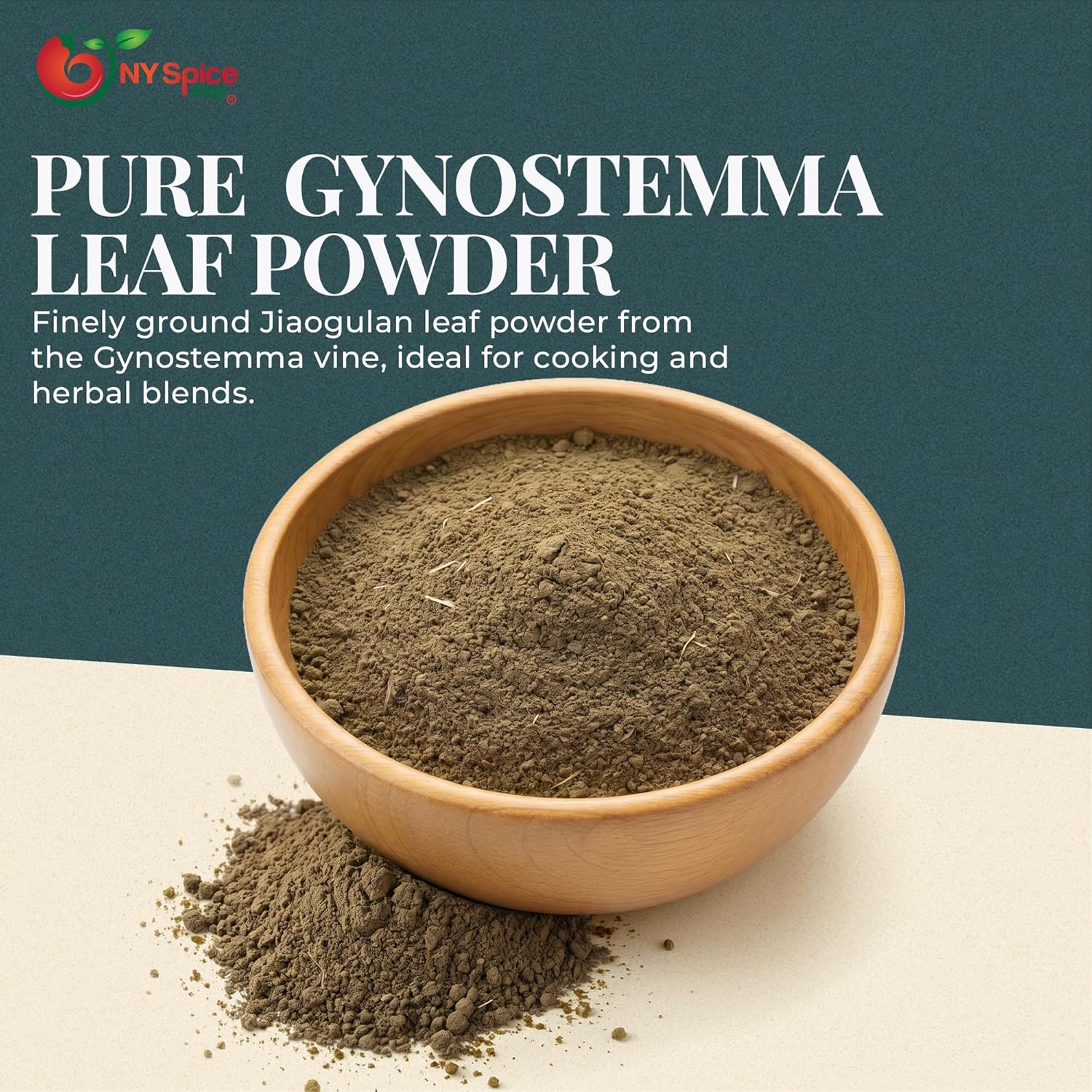 NY Spice Shop Jiaogulan Herb Powder - 1 Pound Gynostemma Herbal Powder Seasoning - Natural Green Plant Jiaogulan Herb Powder - Fine Ground Herbal Ingredient for Culinary Use