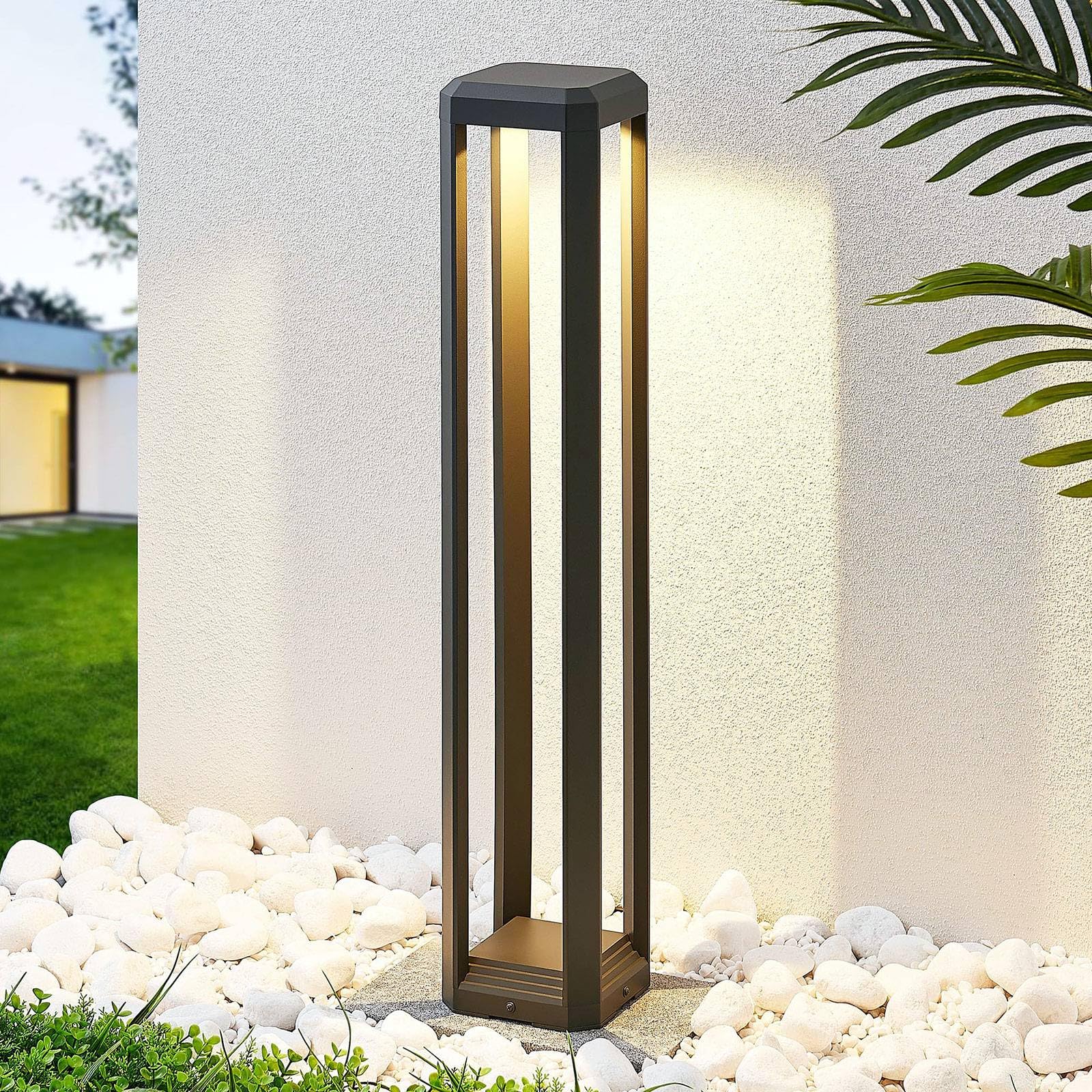 Lucande LED Lámpara para exterior Fery (Moderno) en Gris hecho de Aluminio (1 llama, iluminación senderos, baliza farola