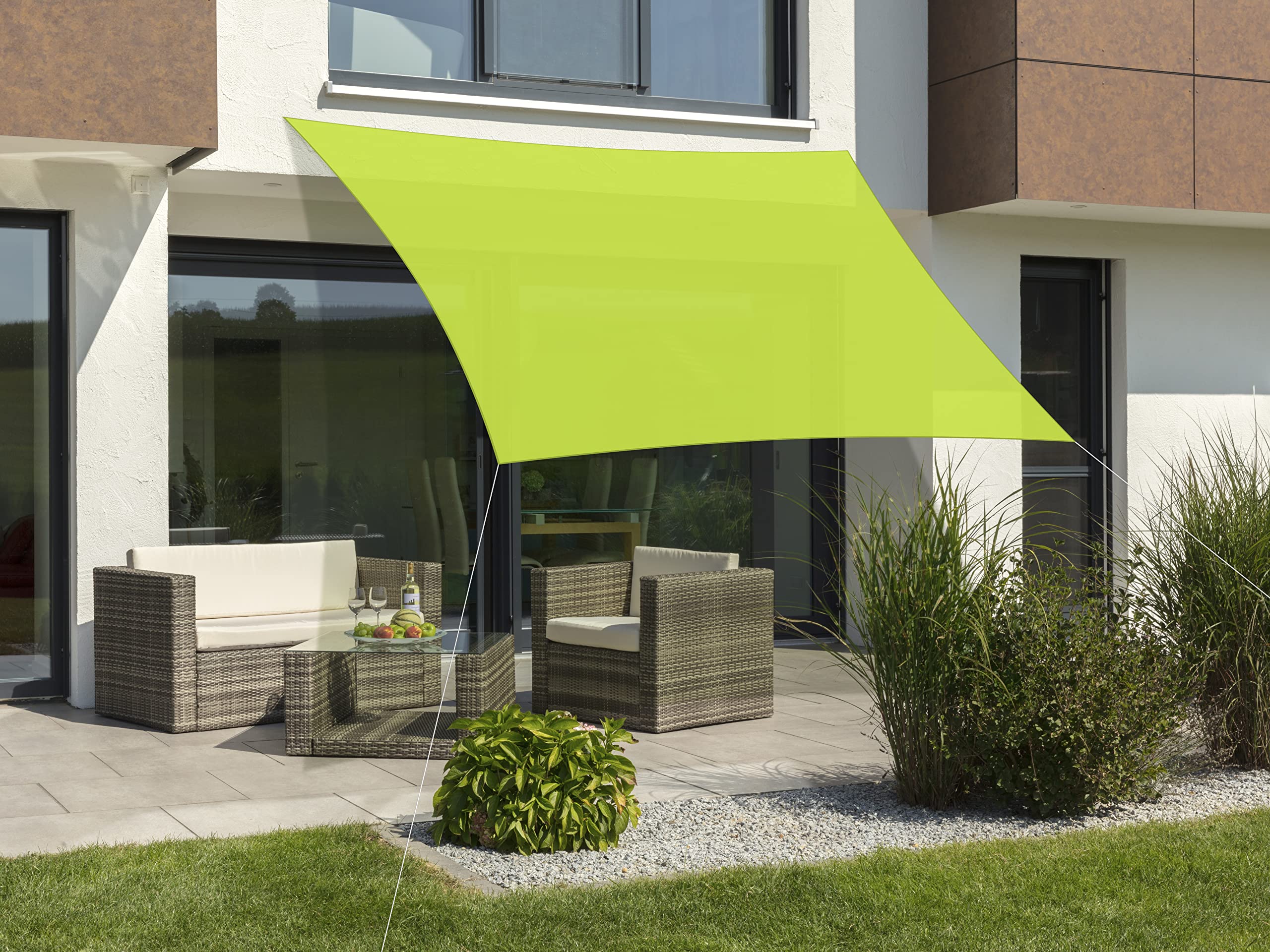 Schneider Sonnensegel Lanzarote, apfelgrün, 360 x 360 cm quadratisch, 244-78, Polyester, 1.3 kg