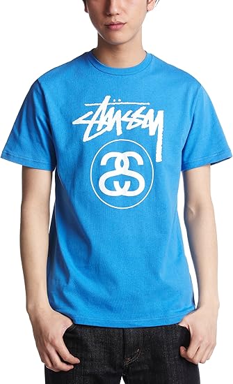 Amazon ステューシー Stussy Stock Link 12s Tシャツstussyロゴ 4 Blue M Tシャツ カットソー 通販