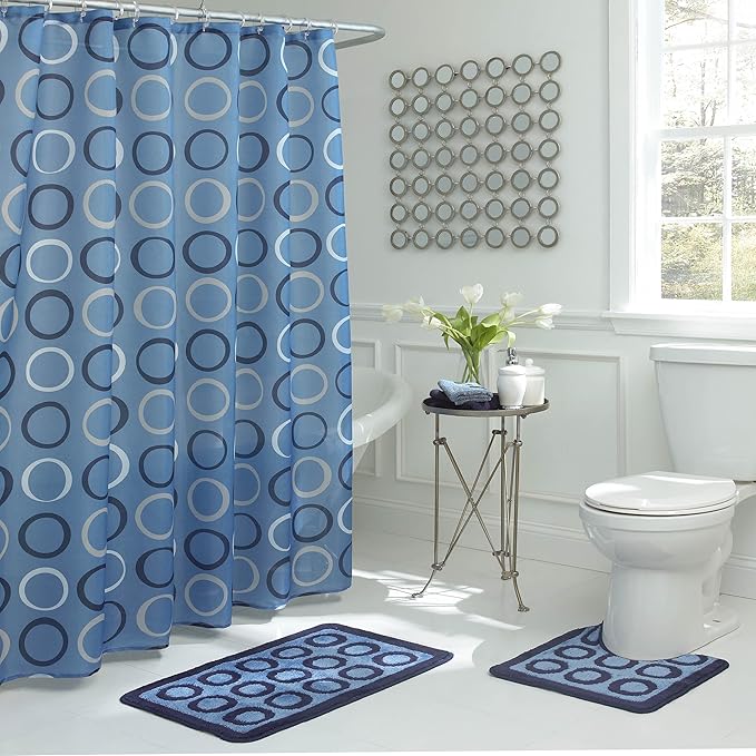Creative Home Ideas 15Piece Bathroom Shower Curtain Set