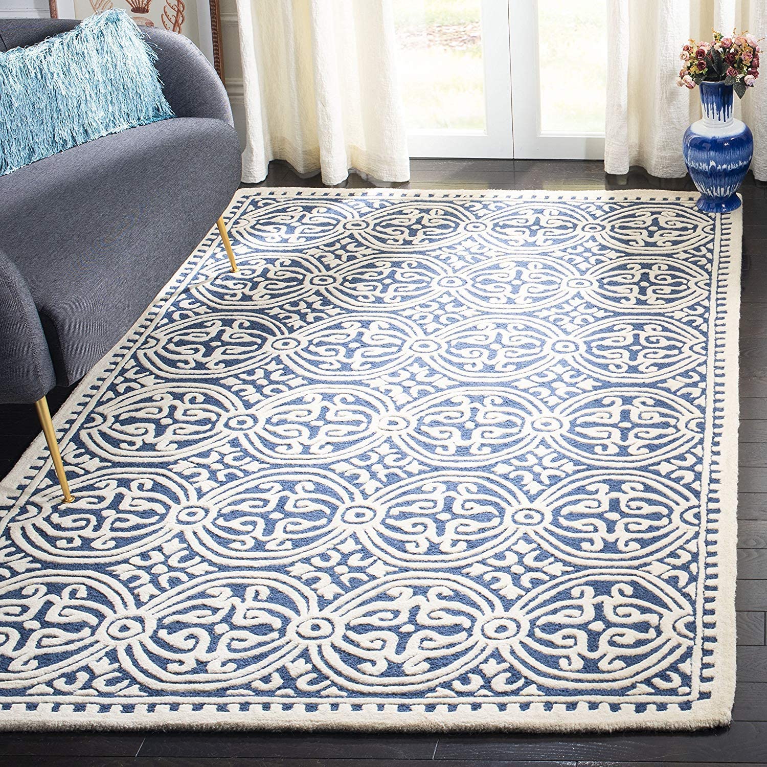 HI-Homes Carpet for Living Room Rugs for Bedroom 4x4 Square feet Floor mat Blue Ivory Color (B0BD8CGPPR) Amazon Price History, Amazon Price Tracker