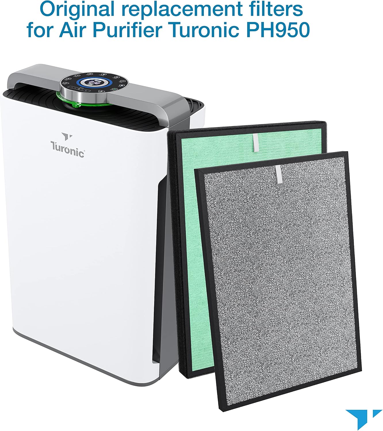 Turonic PH950_F - 4-in-2 Replacement Filter for PH950 Air Purifier, True HEPA13, Cotton, Activated Carbon, Cold Catalyst