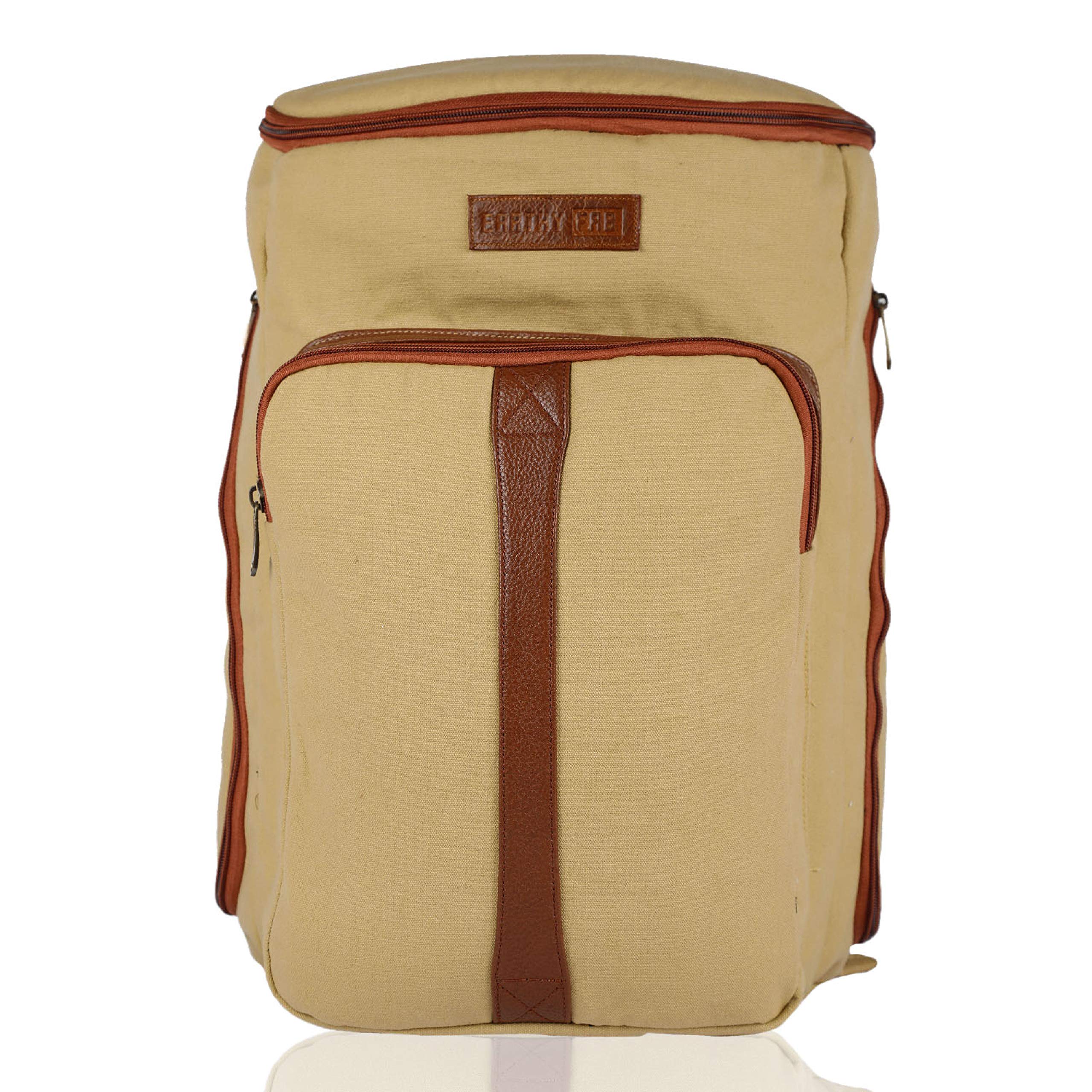 Earthy Fab Travelling Backpack with Laptop Comportment Gold.