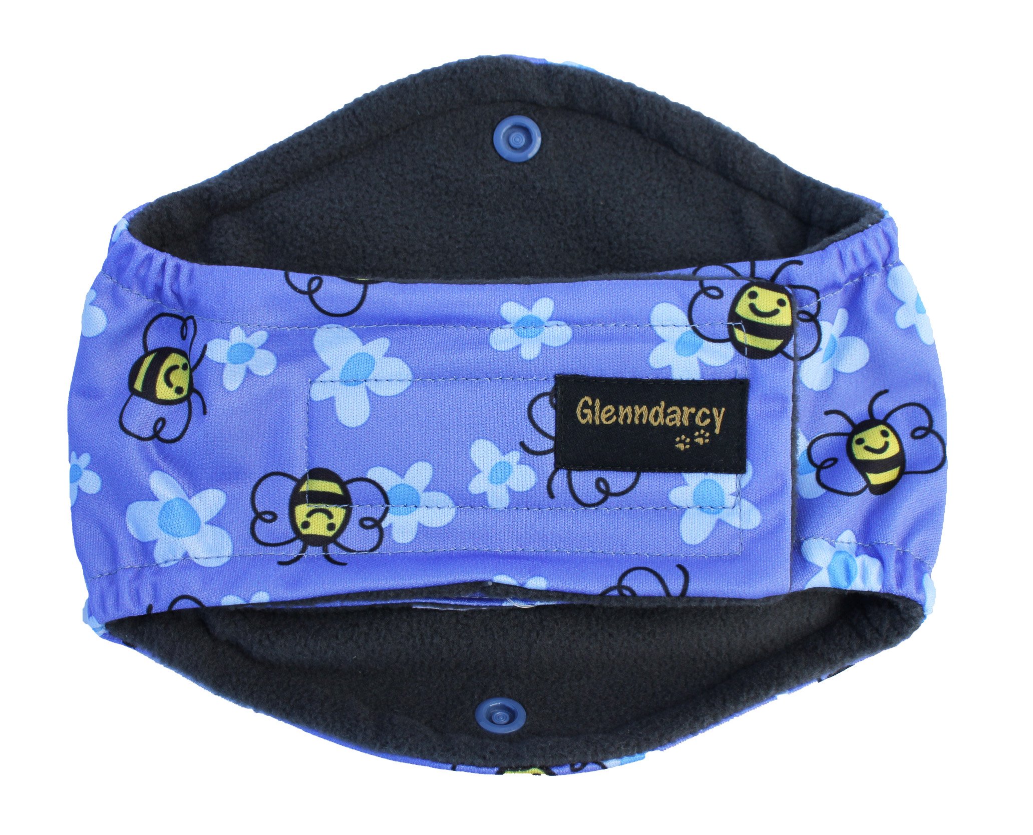 Glenndarcy Diamond Multi-Directional Dog Belly Band - Urine Incontinence - Buzzy Bee Medium Long and 2 Washable Pads