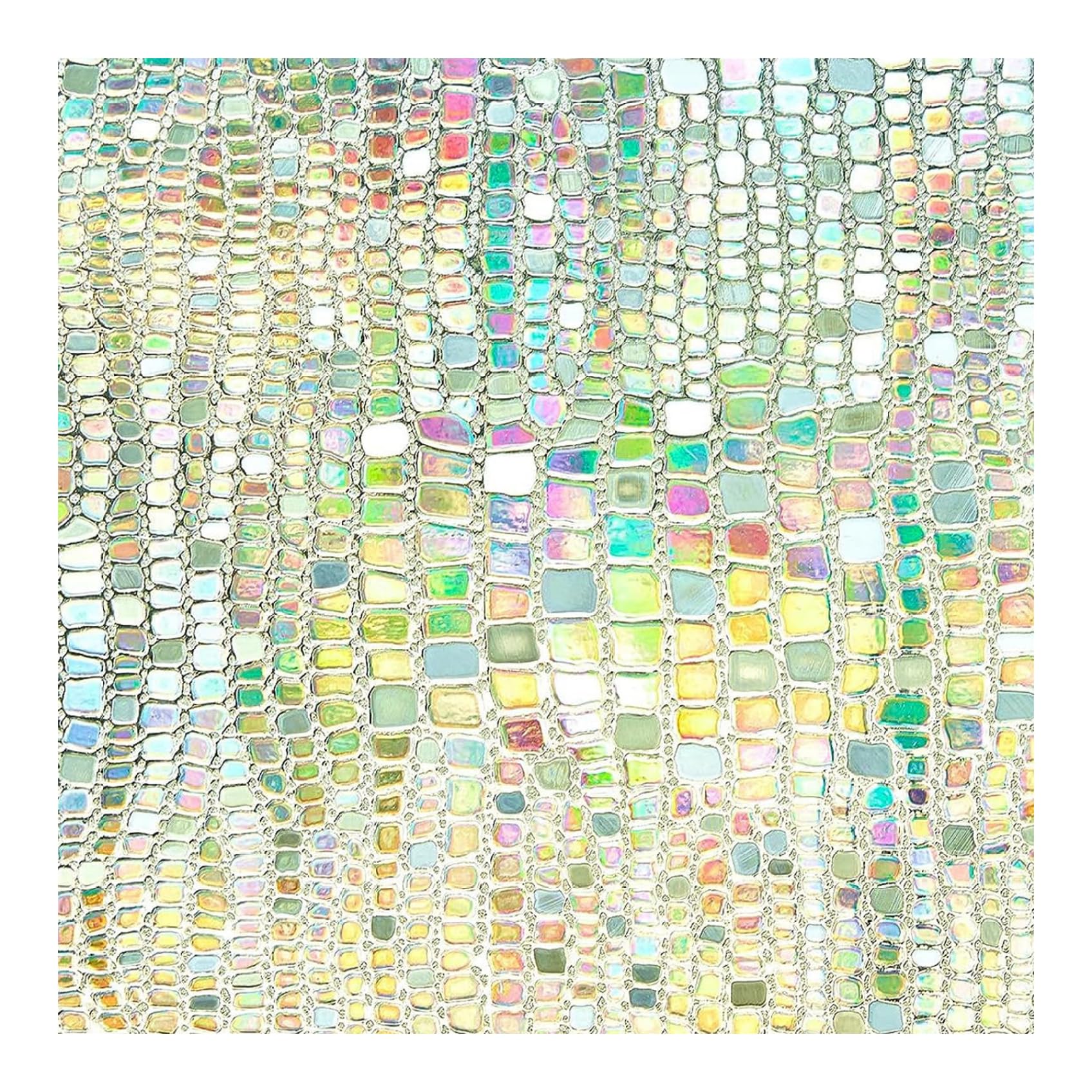 Wedhapy Stain Glass Window Film Self Adhesive Window Film Privacy Anti UV Rainbow Static Cling Stained Glass Reflective Stickers Self-Adhesive 17.7 * 78.7inch