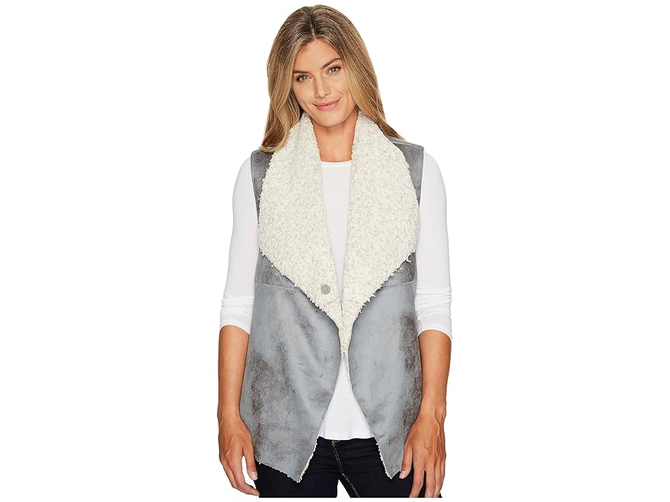 

Dylan by True Grit Frosty Tipped Shearling Snap Vest (Blue) Women's Vest
