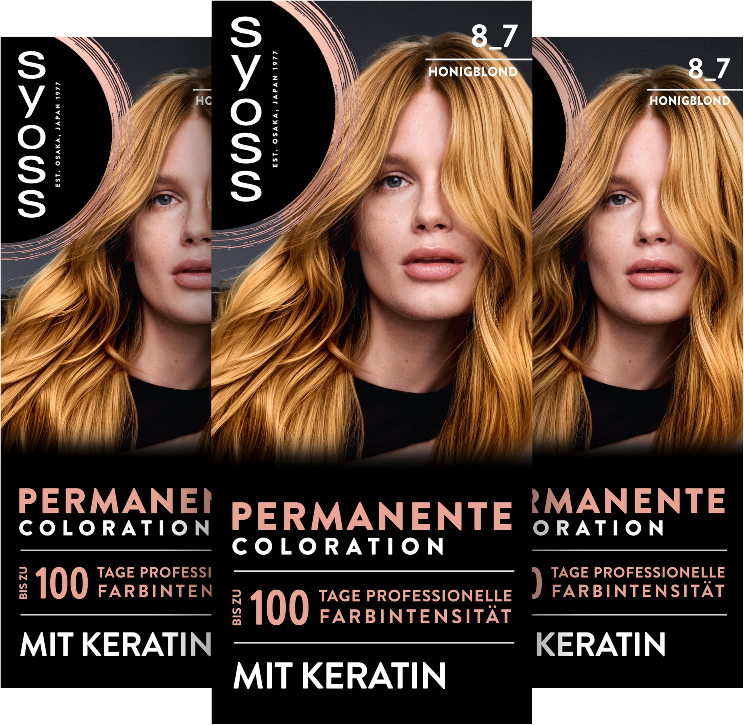 Syoss Coloration 8_7 Honigblond (115 ml), permanente Haarfarbe