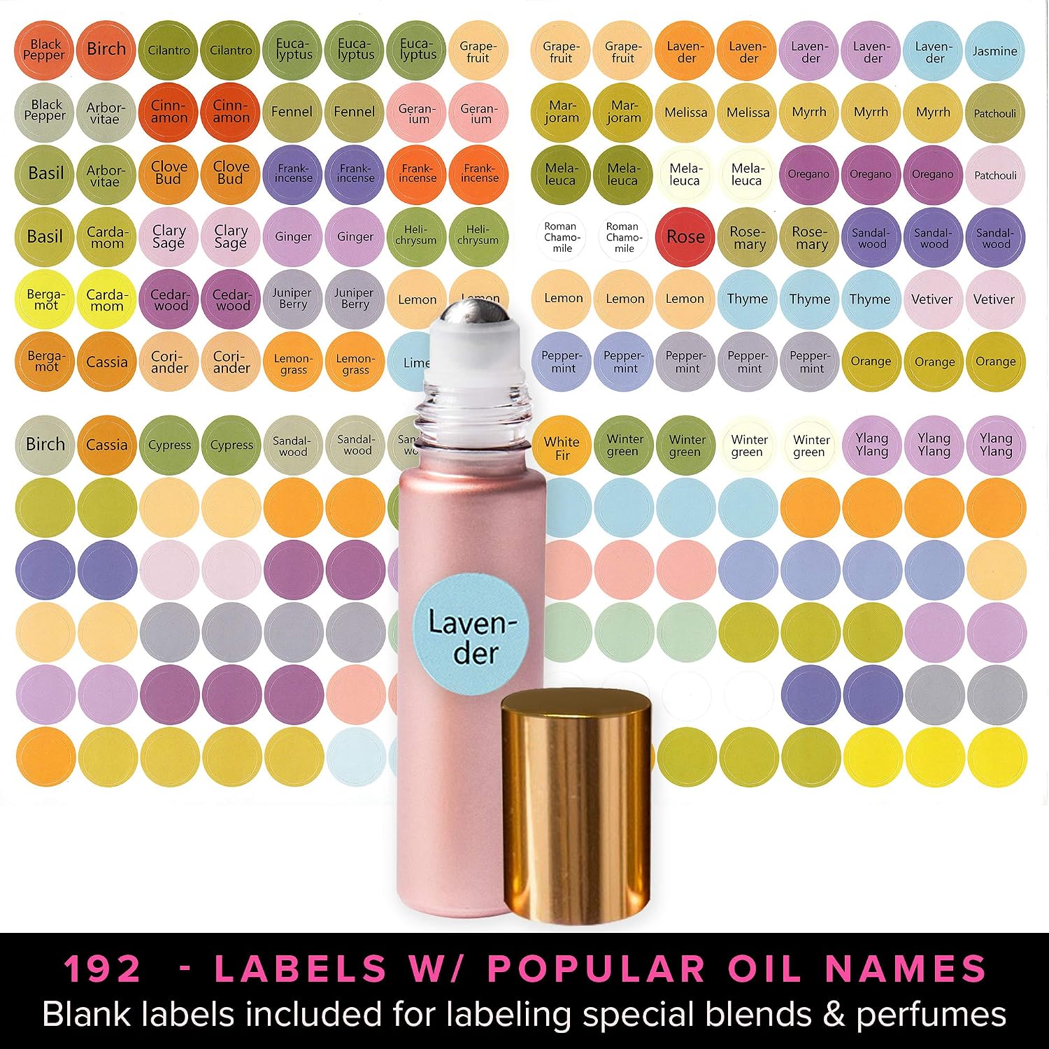 Rose Gold Ultimate Essential Oil Roller Bottles Set With Stainless Steel Balls, 8 Pack 10ml Leakproof Glass Bottle With 9 Rollerballs For Perfume & Aromatherapy Oils 1 Funnel + Opener & 192 Labels