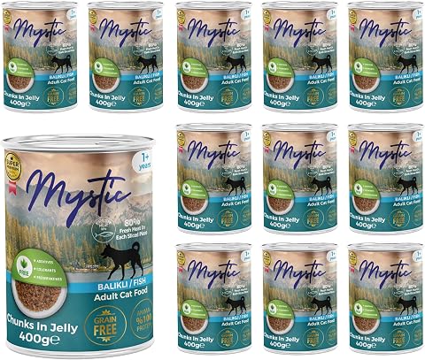 Mystic Yetişkin Köpek Balıklı ve Jöleli Konserve Yaş Mama 400 gr x 12 Adet
