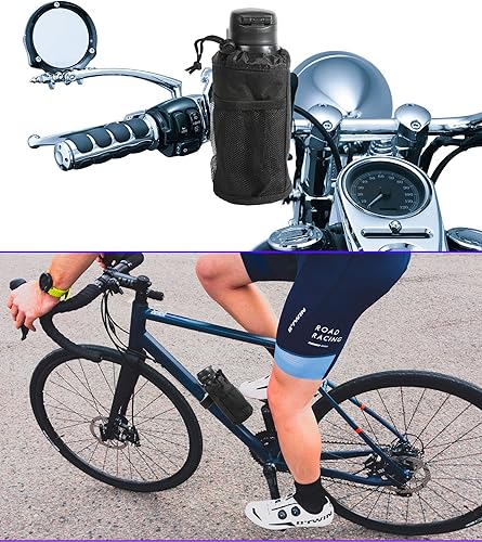 Miniatura 6 de RACOONA Soporte para botella de agua de bicicleta, portavasos de motocicleta con clip de cocodrilo, soporte para botella de agua ATV, tela Oxford