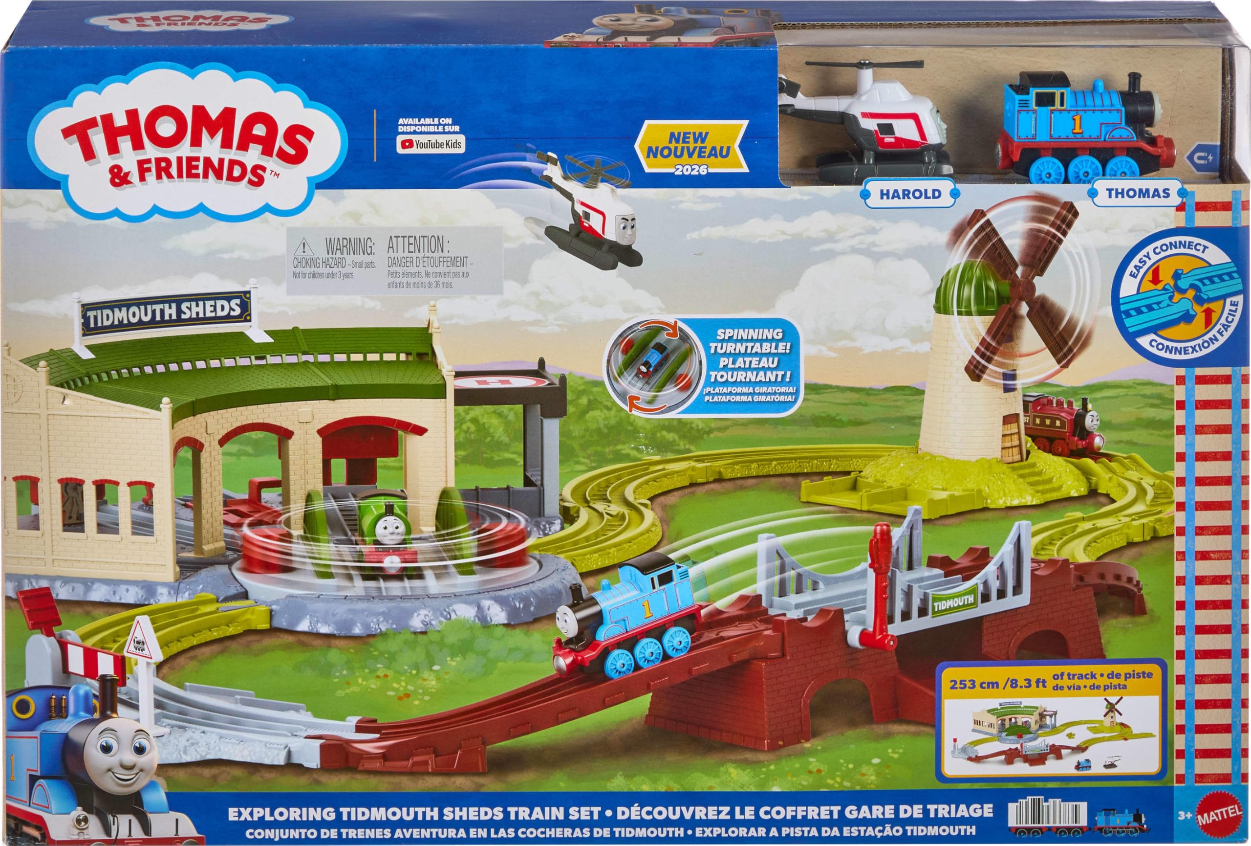Thomas & Friends Fisher-Price - Set di trenino con piattaforma girevole e accessori, via espandibile, per bambini dai 3 anni in su