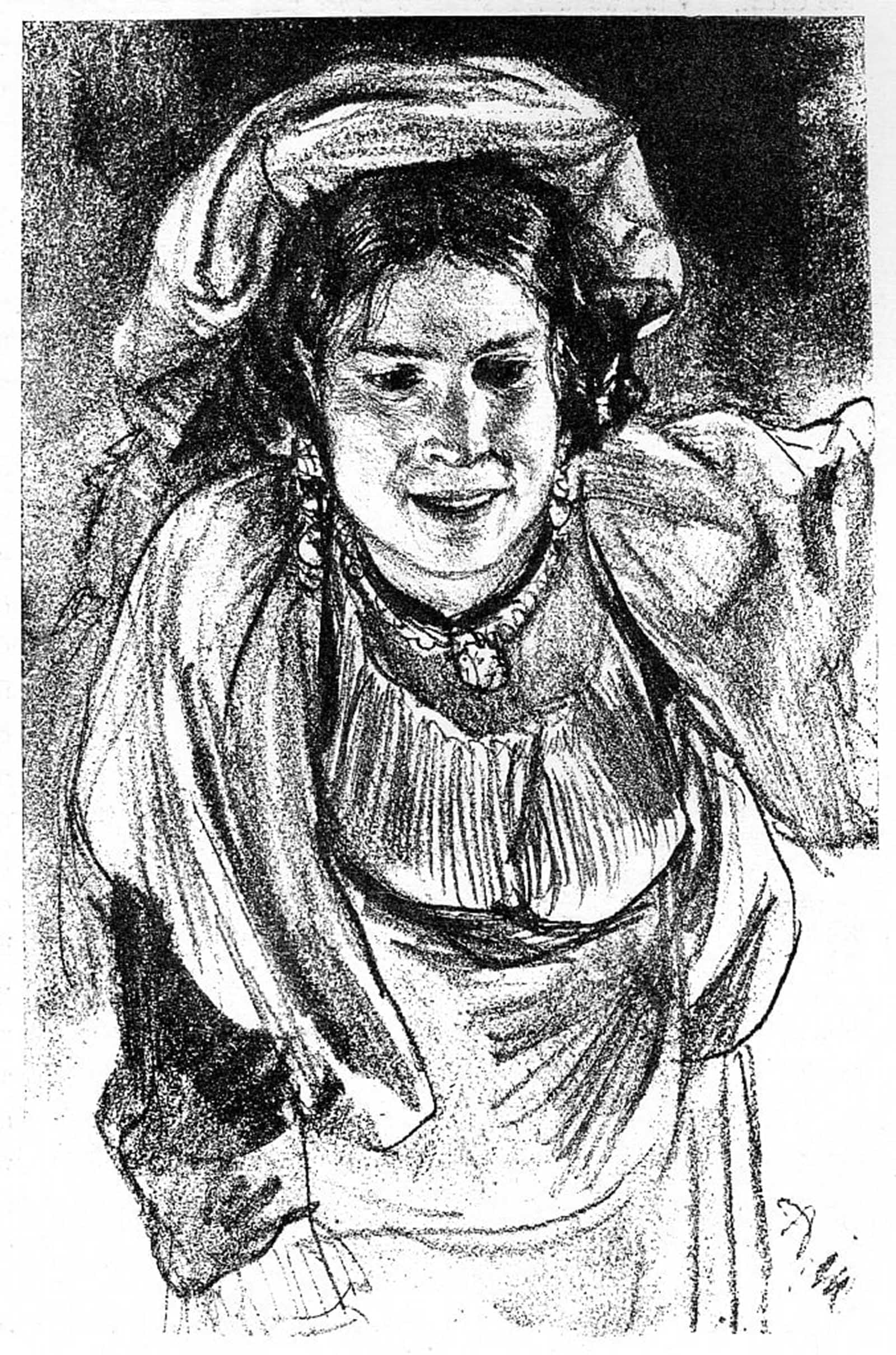 Serendipitp Girls No Frame Abstract Painting Mural Print Picture Wall Decor Painting Study Of An Italian By Adolph Menzel Vintage Wall Artwork For Home Decor 60X90cm