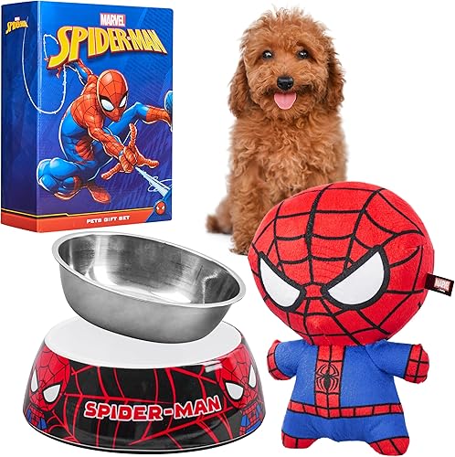 Disney Stitch Plush Dog Toy and Food Bowl Set, Squeaky Toy Durable Nonslip Dog B