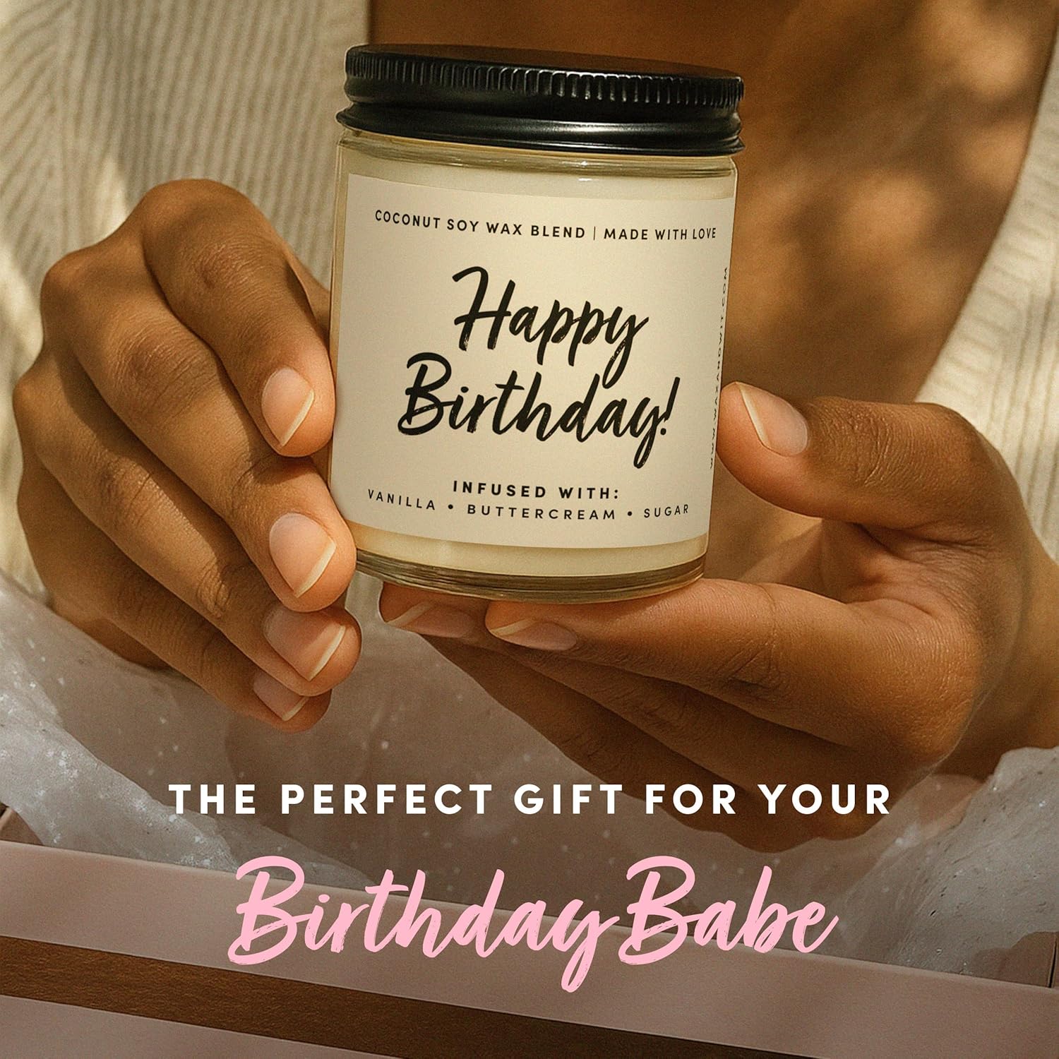 Wax & Wit Birthday Gifts for Women, Happy Birthday Candle – Scented with Vanilla, Buttercream and Sugar - 9oz, Soy Wax, 50 Hour Burn, Premium Candle Gift for Her, Friend, Daughter, Sister, Wife - Image 3