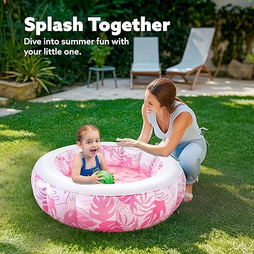 Miniatura 2 de SLOOSH Piscina inflable para niños, piscina de 36 x 8.5 pulgadas con piso de almohadilla suave para niños y niños pequeños, piscina redonda inflable