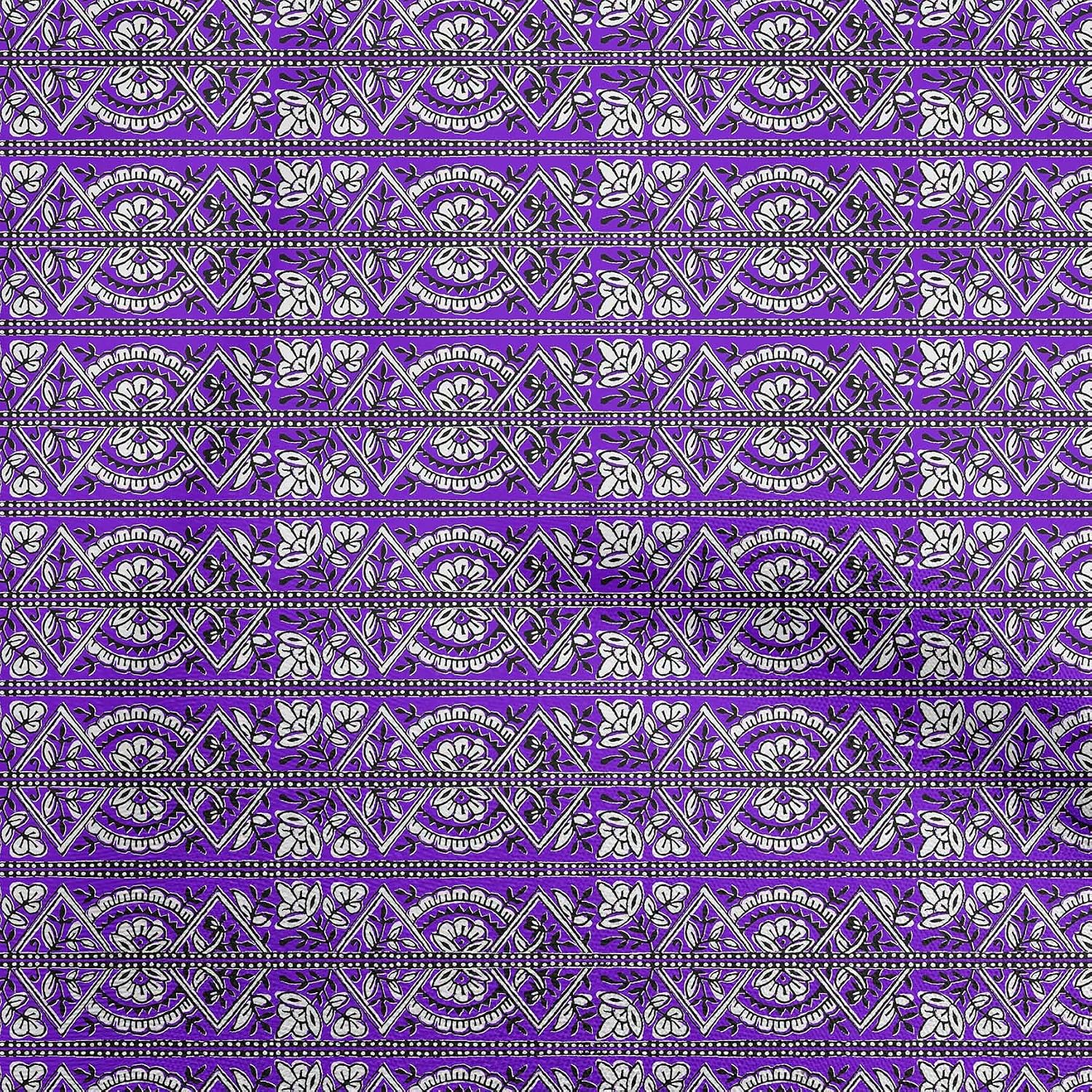 oneOone Cotton Flex Purplish Blue Fabric Block Sewing Fabric by The Yard Printed DIY Clothing Sewing Supplies 40 Inch Wide-0K