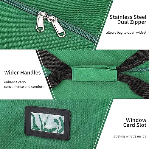 Miniatura 5 de Patiobay Bolsa de almacenamiento para árbol de Navidad con ruedas de 9 pies, árboles artificiales desmontados de Navidad, tela Oxford impermeable