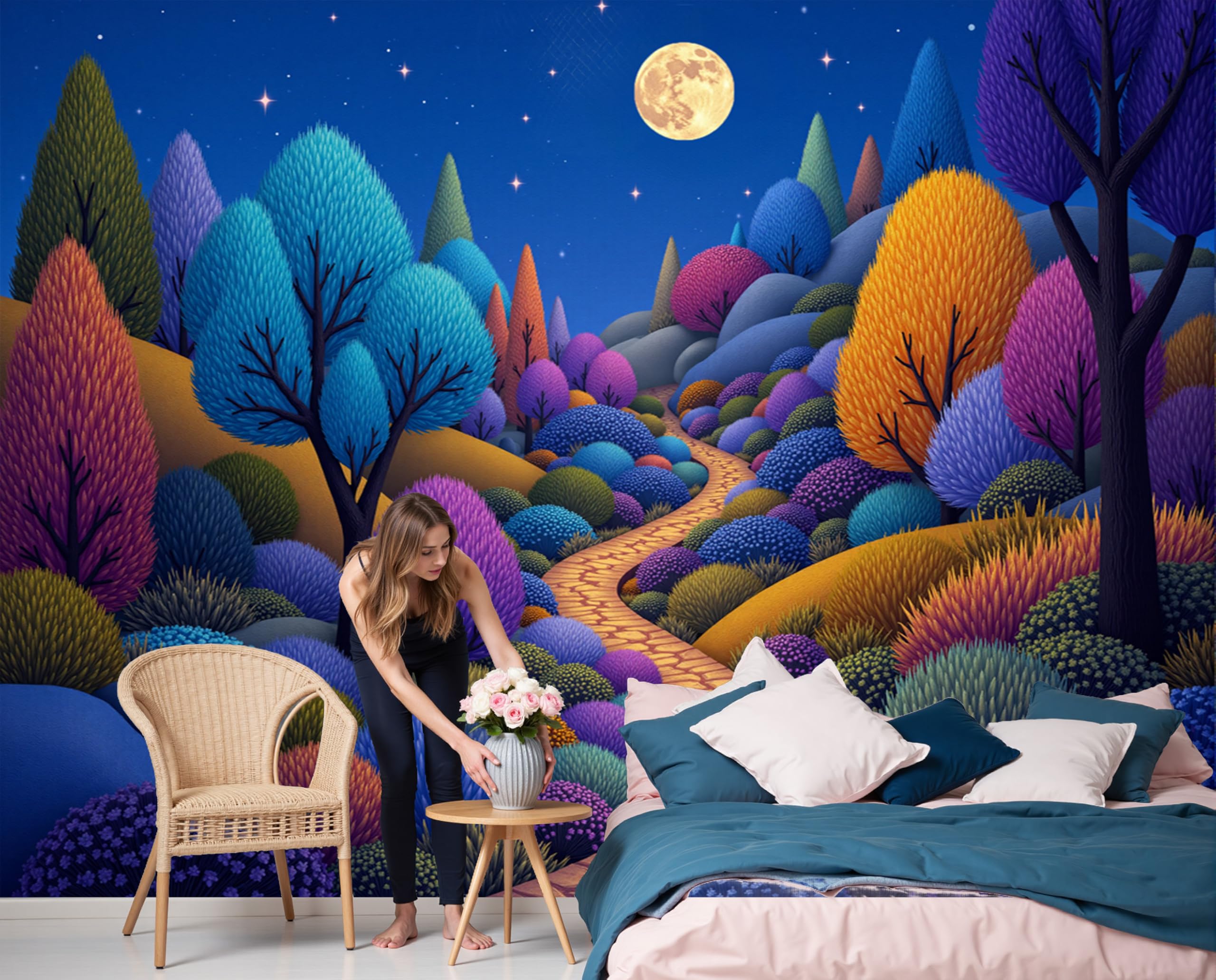 Papier peint panoramique forêt xxl pour couvrir un mur abîmé facilement