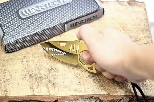 Miniatura 8 de Wartech HWT232 Cuchillo de caza de hoja fija de tiburón de espiga completa de 6 pulgadas con funda de nailon (arcoíris)