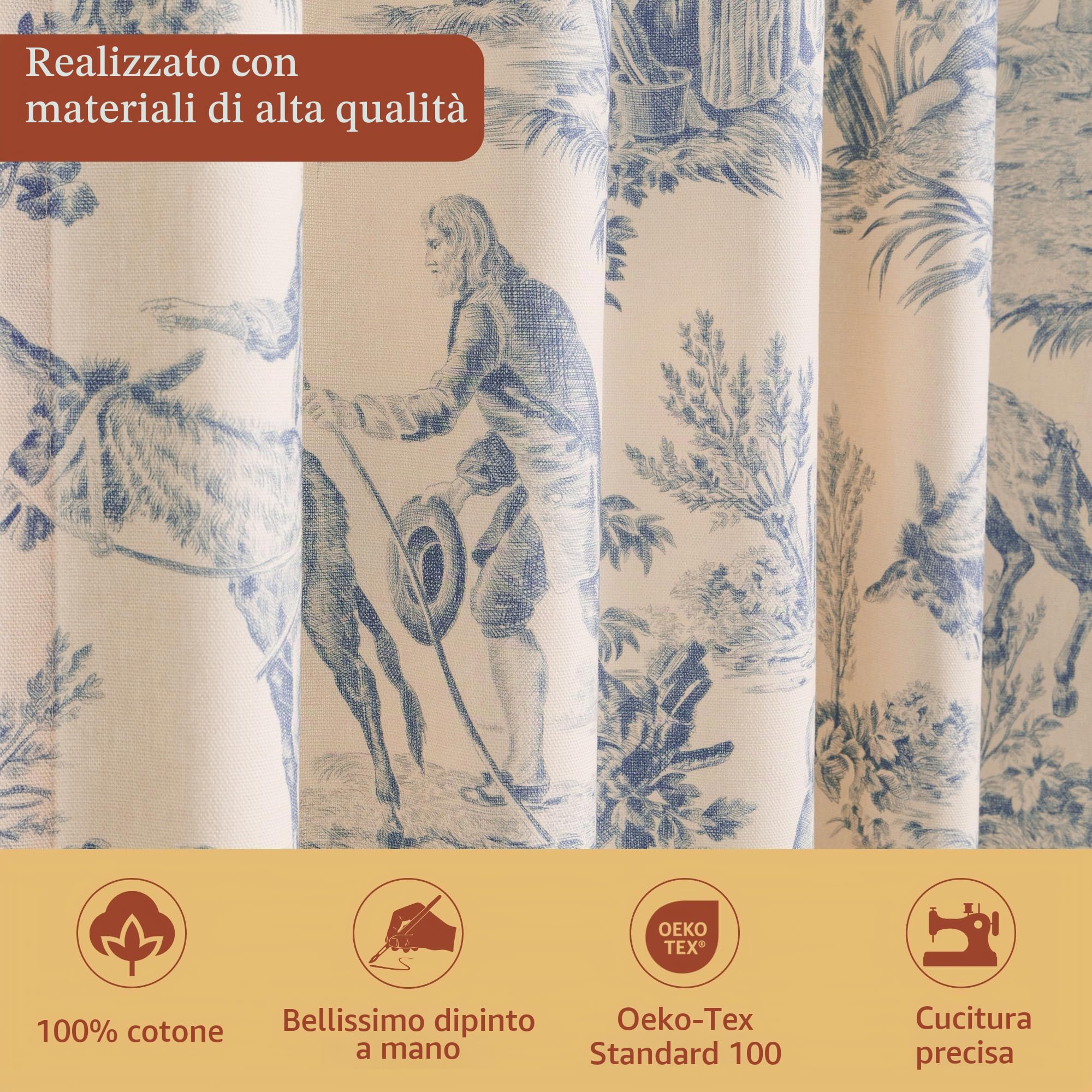 Maison d' Hermine Le Miller 100% cotone tenda, cotone, blu, 50 pollici x 84 pollici