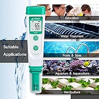 Vista 4 de Apera Instruments AI209 valor PH20 resistente al agua probador de PH de bolsillo, ± 0.1 pH exactitud, rango 0-14.0 pH, juego completo