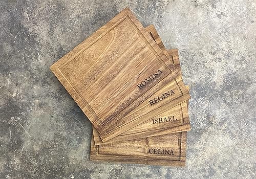 Miniatura 4 de Tierra de Fuego | Personalized Handmade real Parota Wood board, Custom BBQ/Chopping/Charcuterie Board, Engraved Wooden Plate | Regular