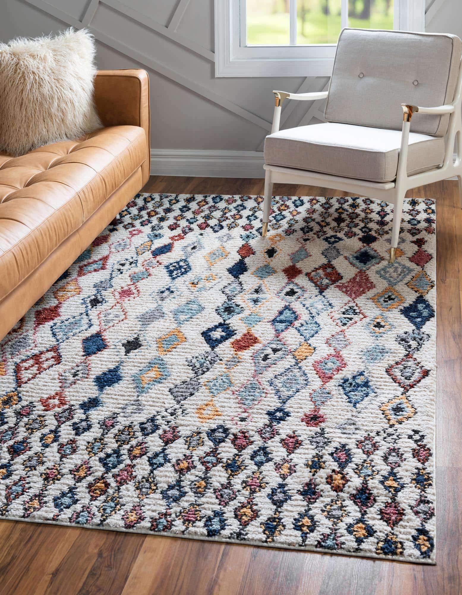 Unique Loom Morocco Collection Abstract Tribal, Bohemian Area Rug (2' 2 x 3' 0 Rectangular, Multi/Blue)