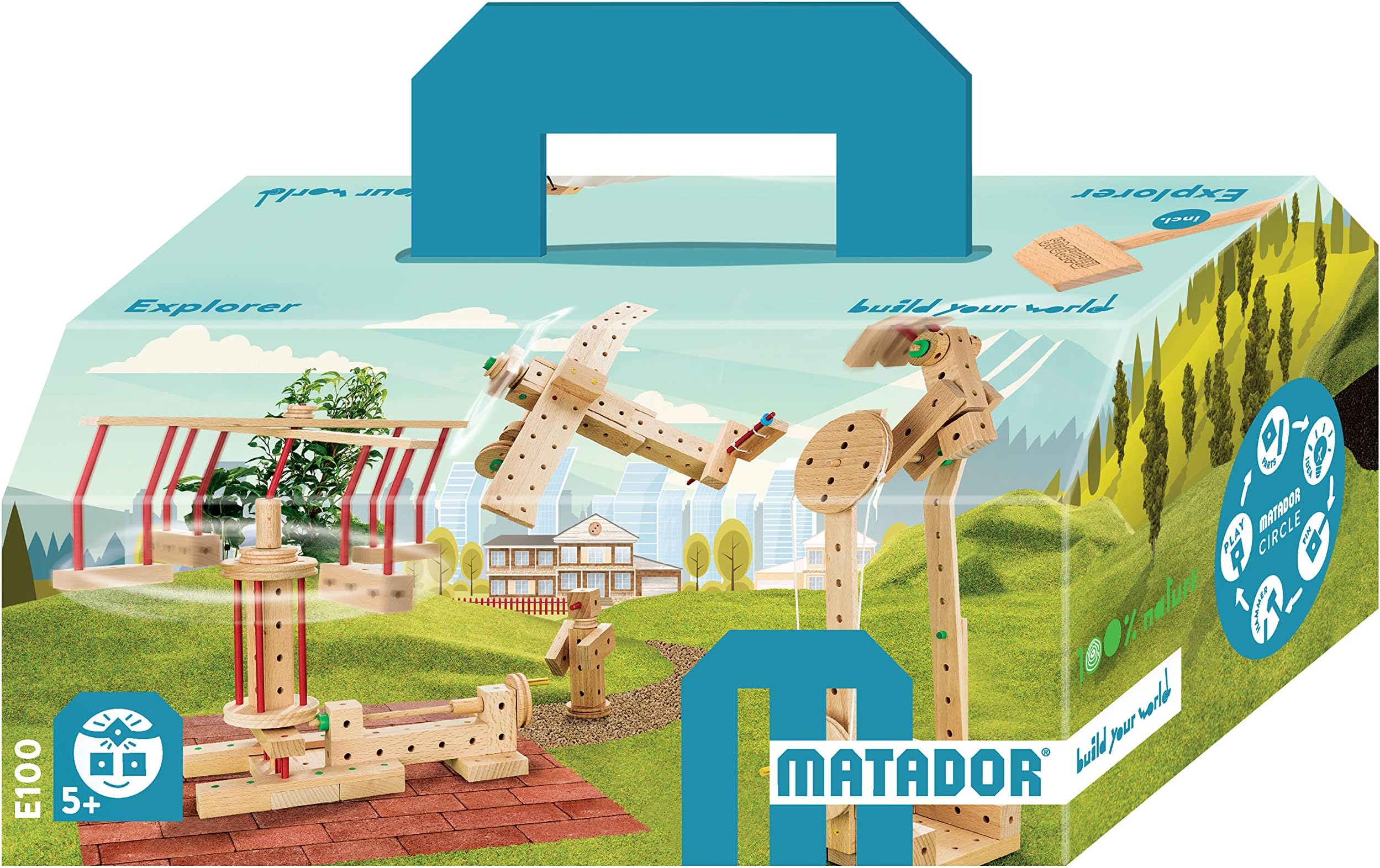 KSM Toys Matador Classic 1-222 Piece 3-Dimensional Wooden Building Set for Ages 5 + (Made in Austria)