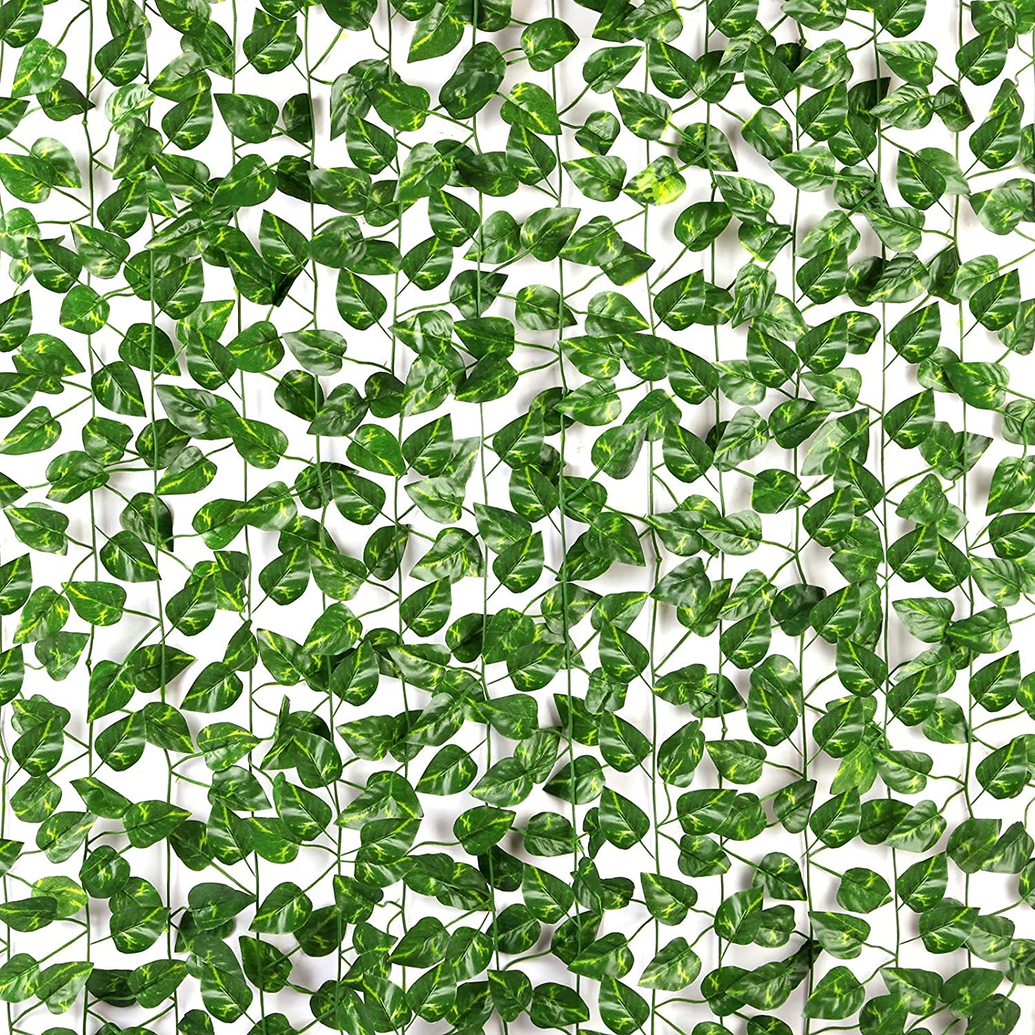 Improvhome Artificial Money Plant Ivy Garland,Ivy Garland Fake Vine UV Resistant Green Leaves Fake Plants Hanging Vine Plant for Wedding Party Garden Wall Decoration (9) (B095Y8DZ2D) Amazon Price History, Amazon Price Tracker